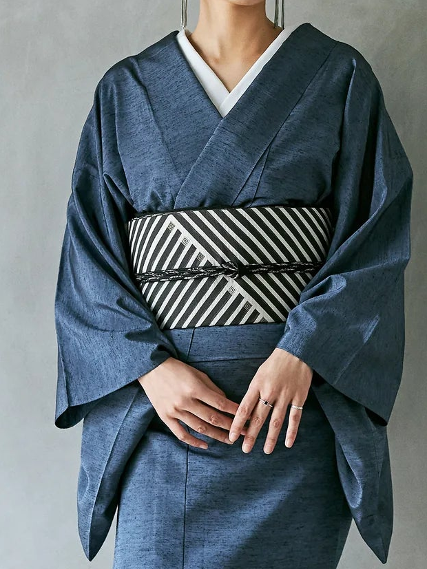 帯締め｜矢柄 黒銀 ｜KAPUKI別注｜正絹