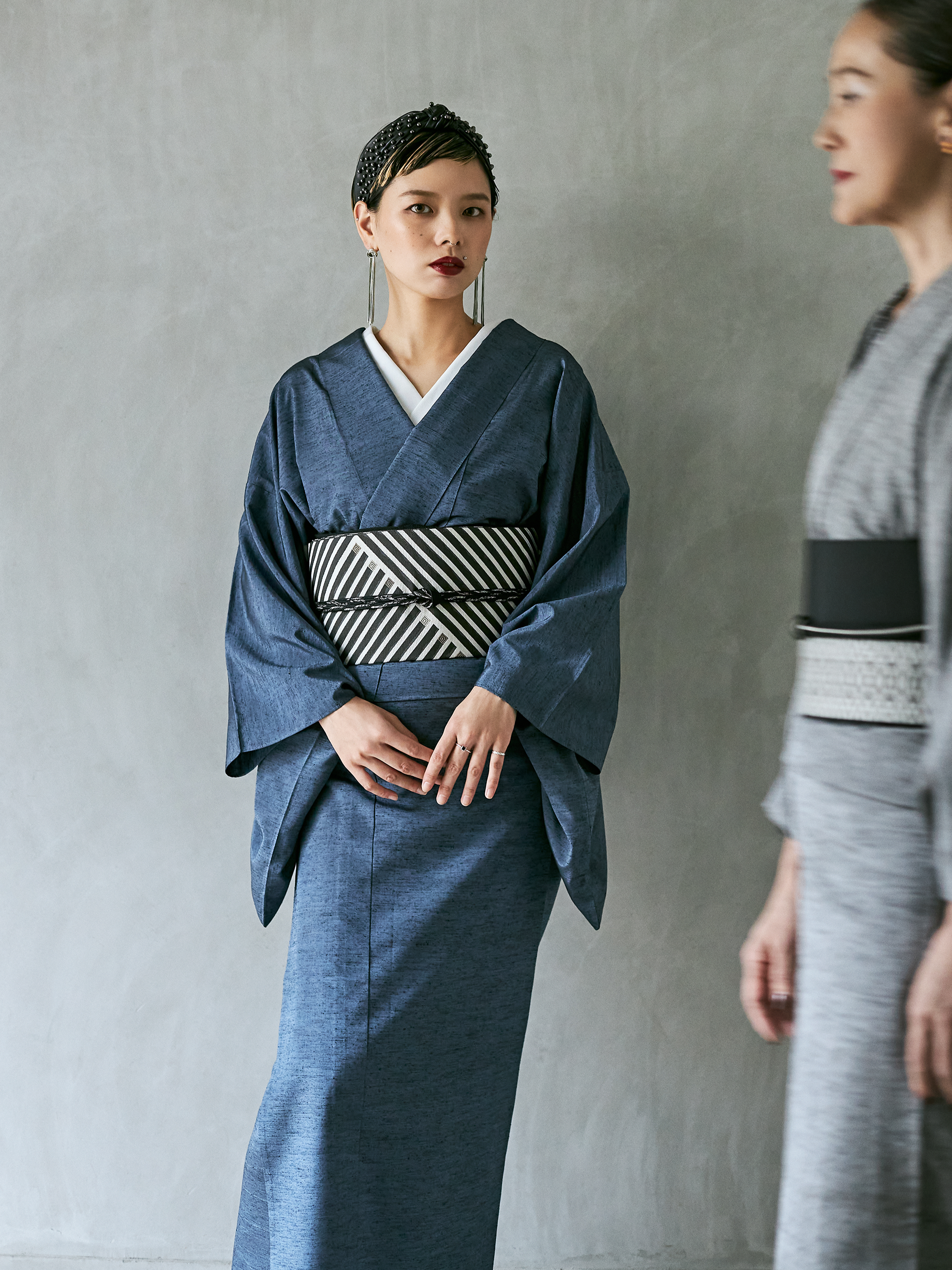 Hibiki Blue: Juyo Tsumugi | Yonezawa Ori | Pure Silk | Single Clothes | Uki