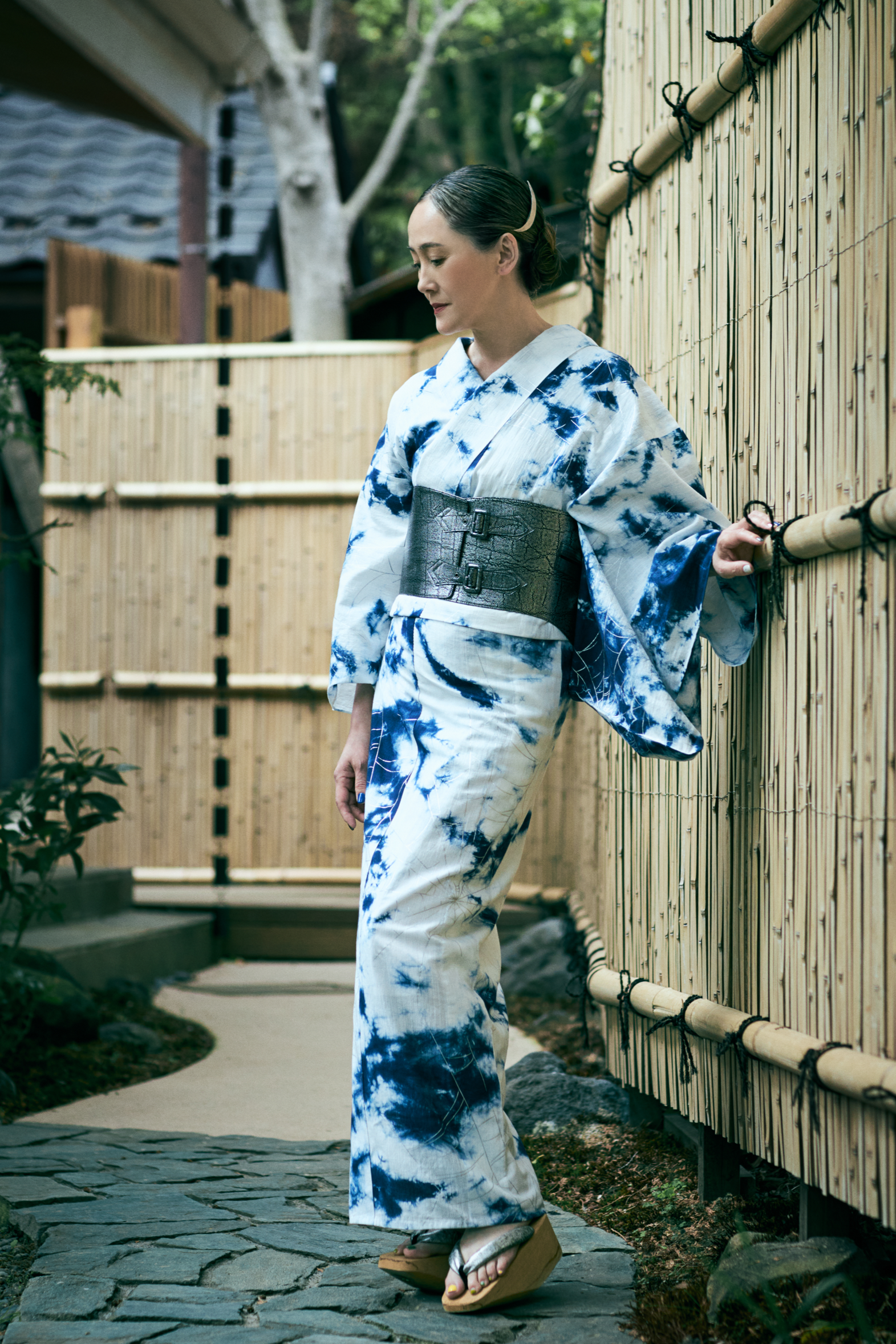 帯ベルト|象 シルバー Lサイズ+3cm|KAPUKI|レザー