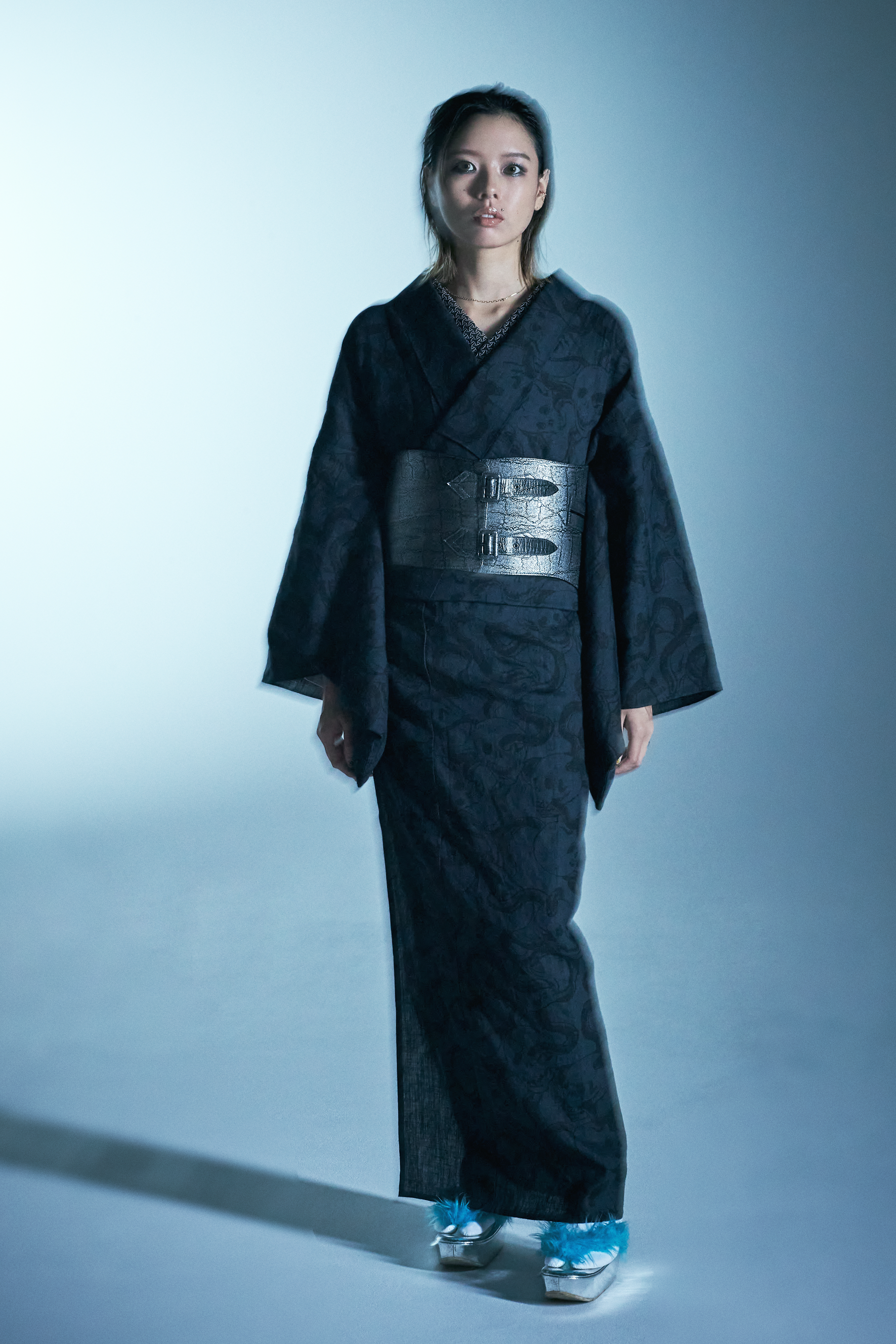 帯ベルト|象 シルバー Lサイズ+3cm|KAPUKI|レザー