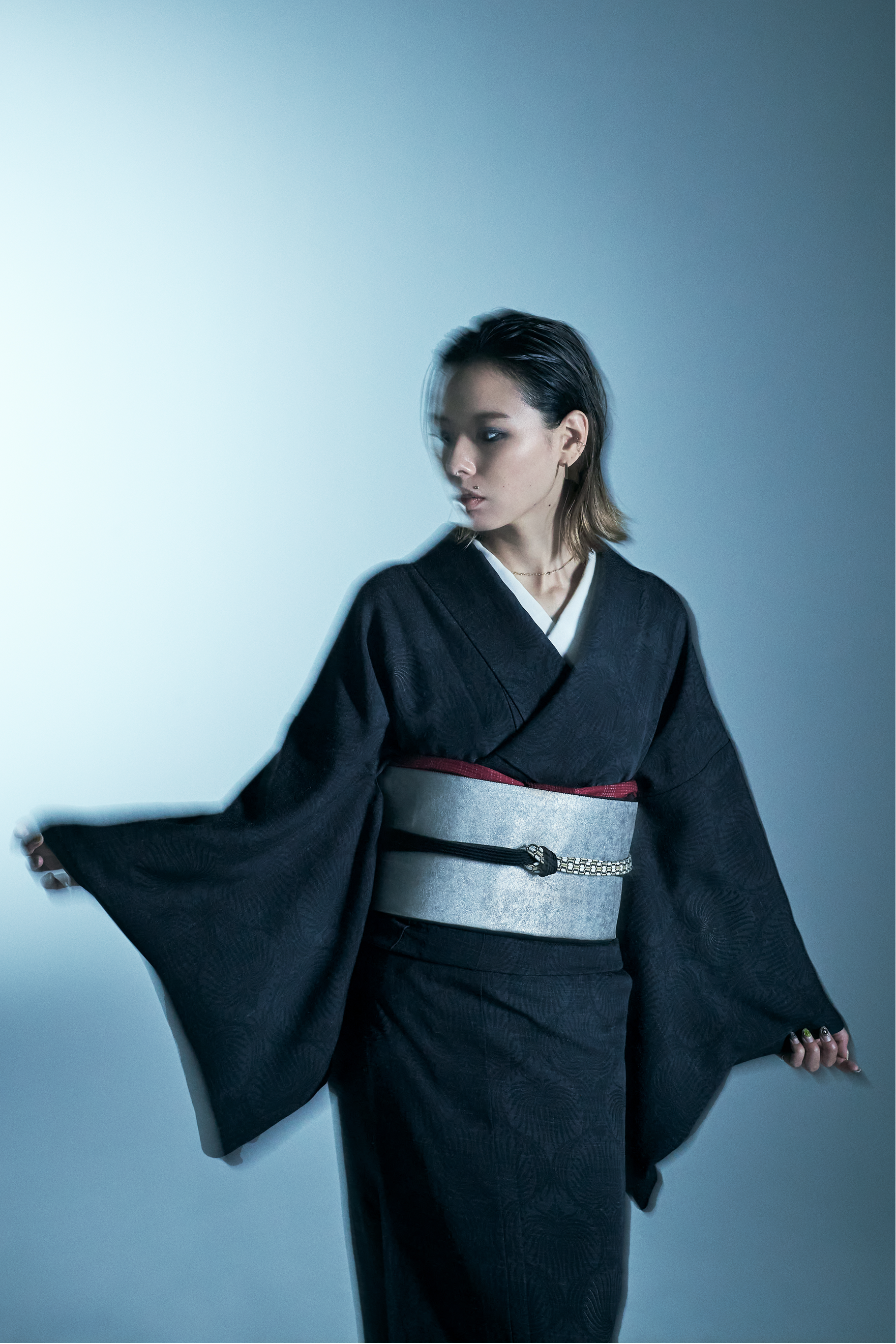 帯揚げ|赤 絣風|和小物さくら|正絹