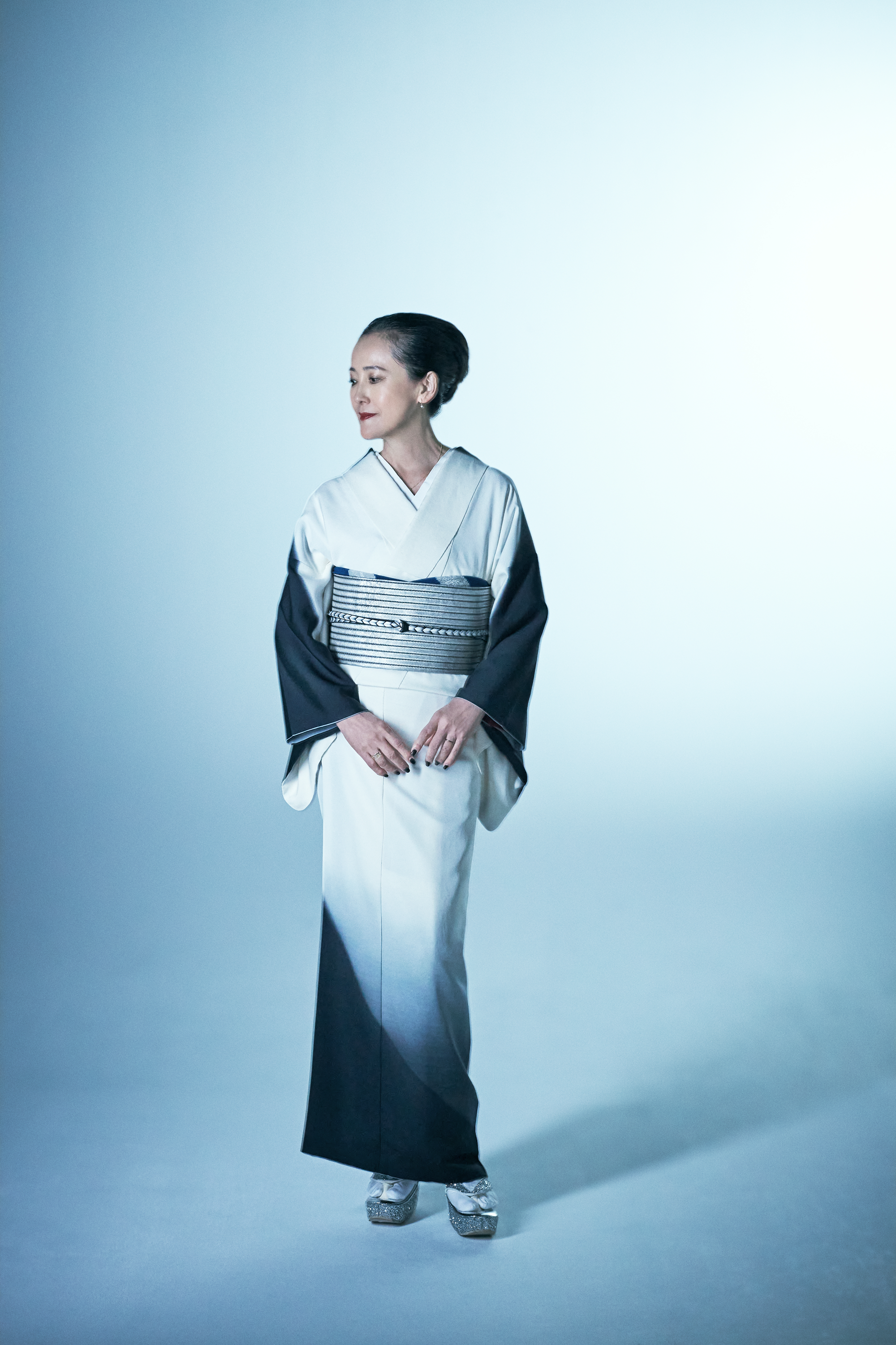 帯締め 総大和グラデーション 黒系(渡敬)