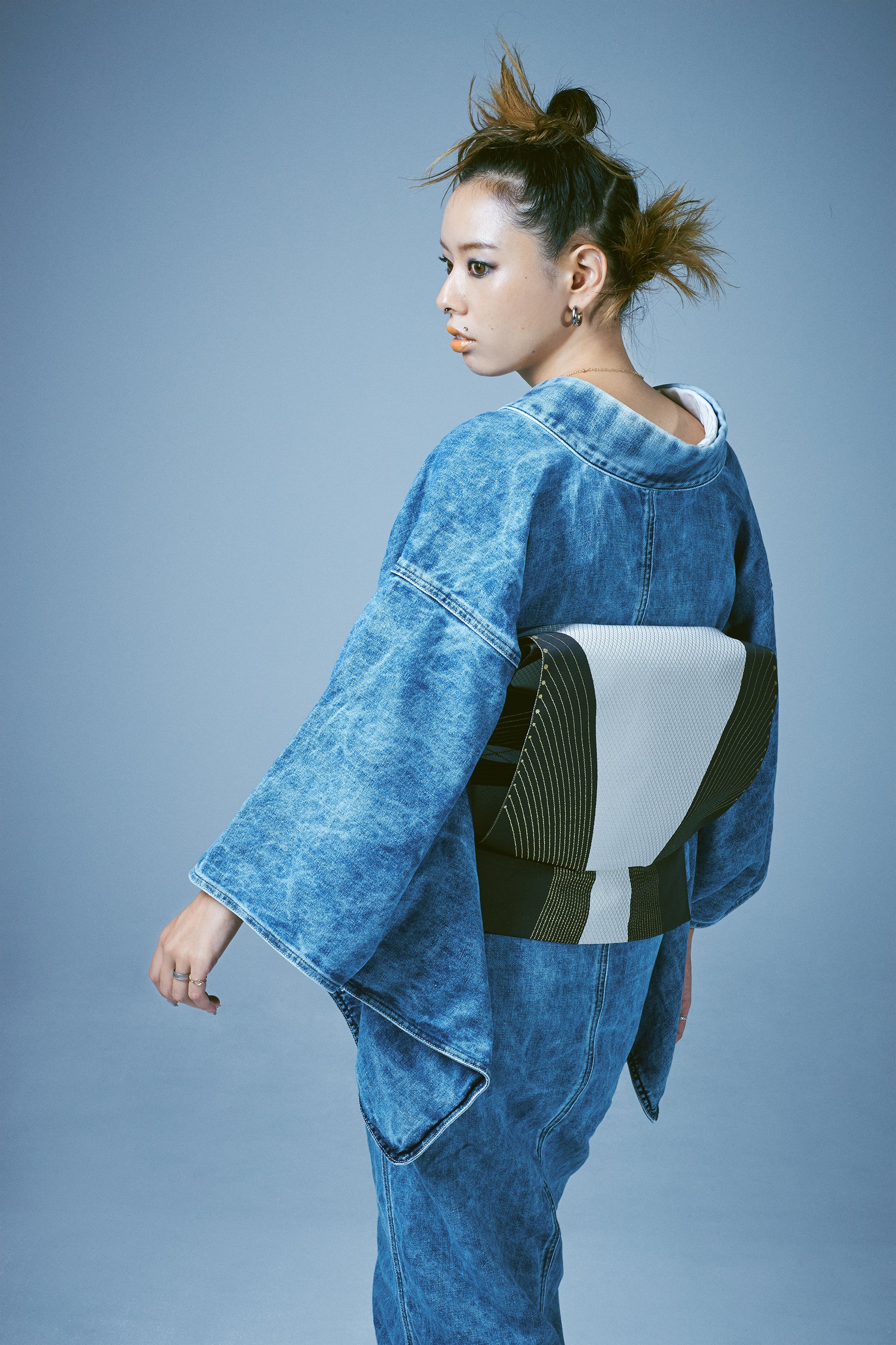 デニム着物|綿麻 ケミカル|レディース|KAPUKI