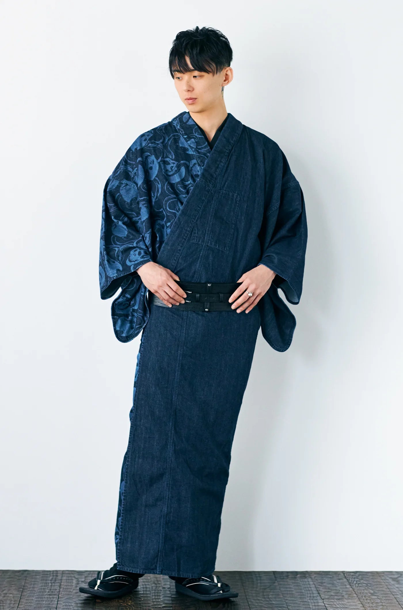 帯ベルト|クロコ ブラック|Lサイズ|メンズ|KAPUKI