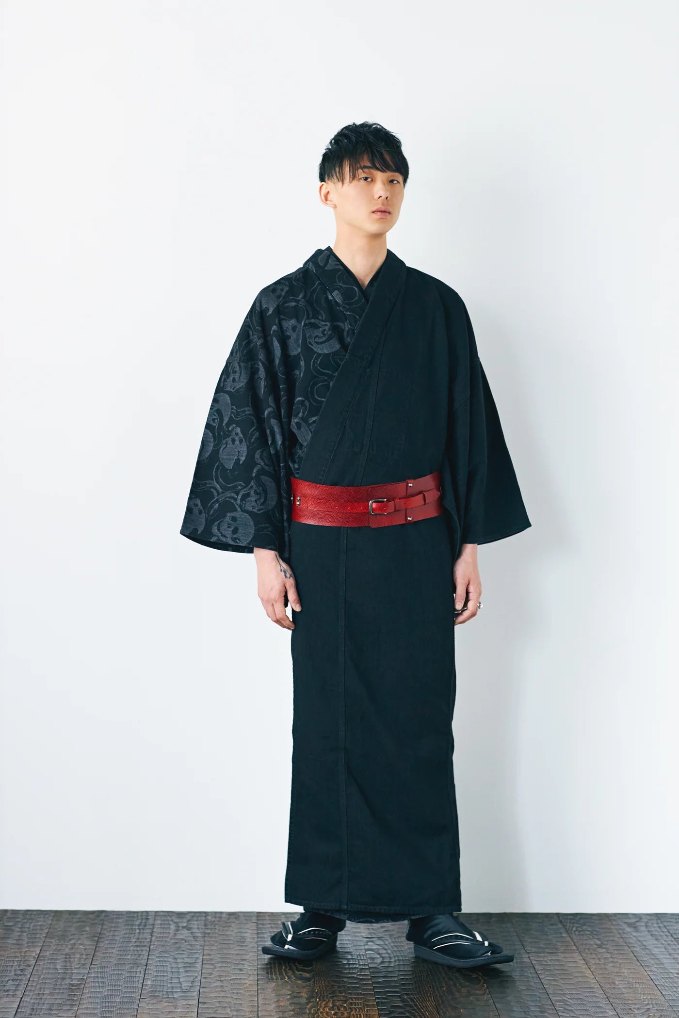 Red: Men's Obi Belt | Leather Type (Limited Quantity)