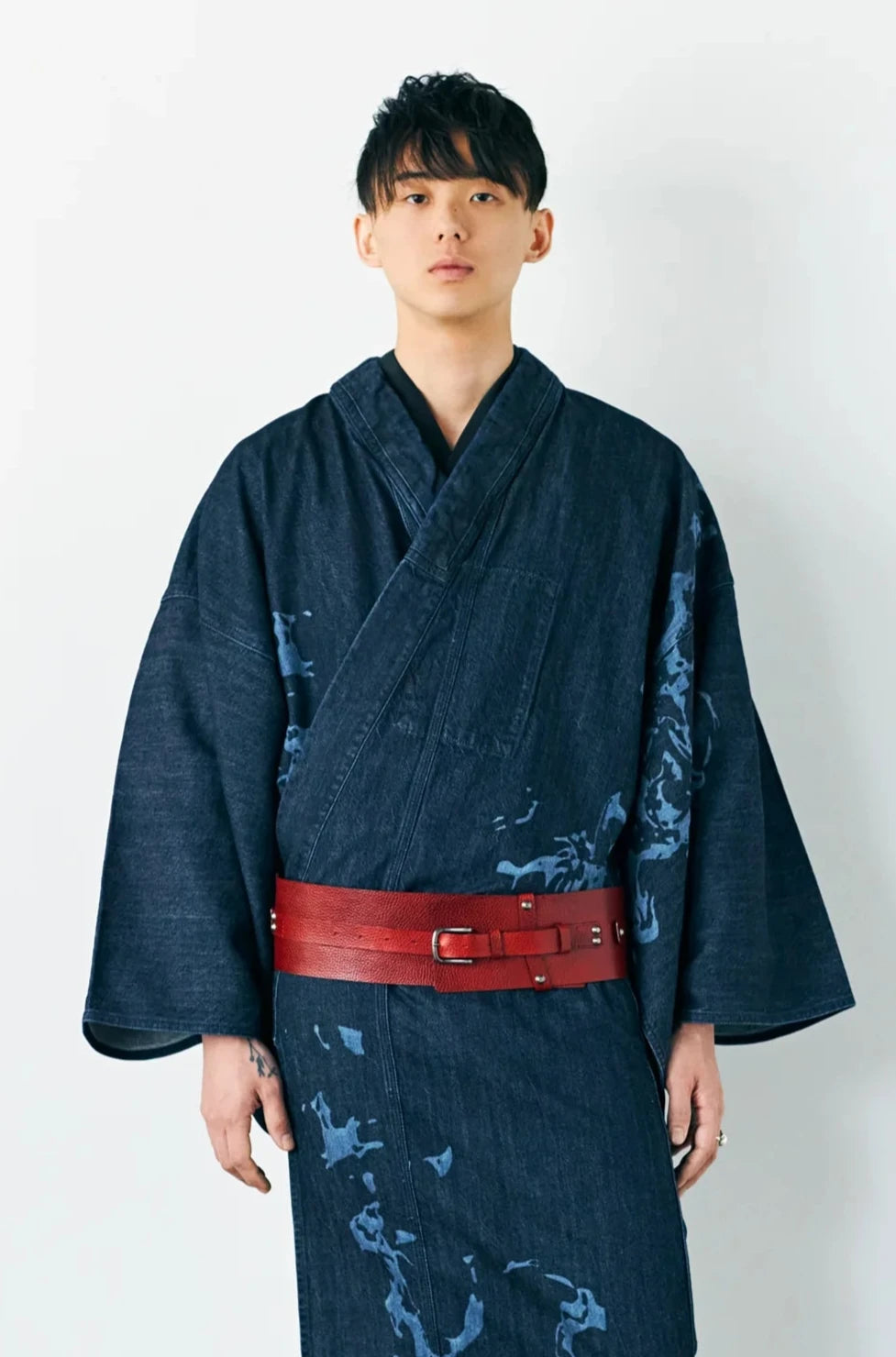 Red: Men's Obi Belt | Leather Type (Limited Quantity)