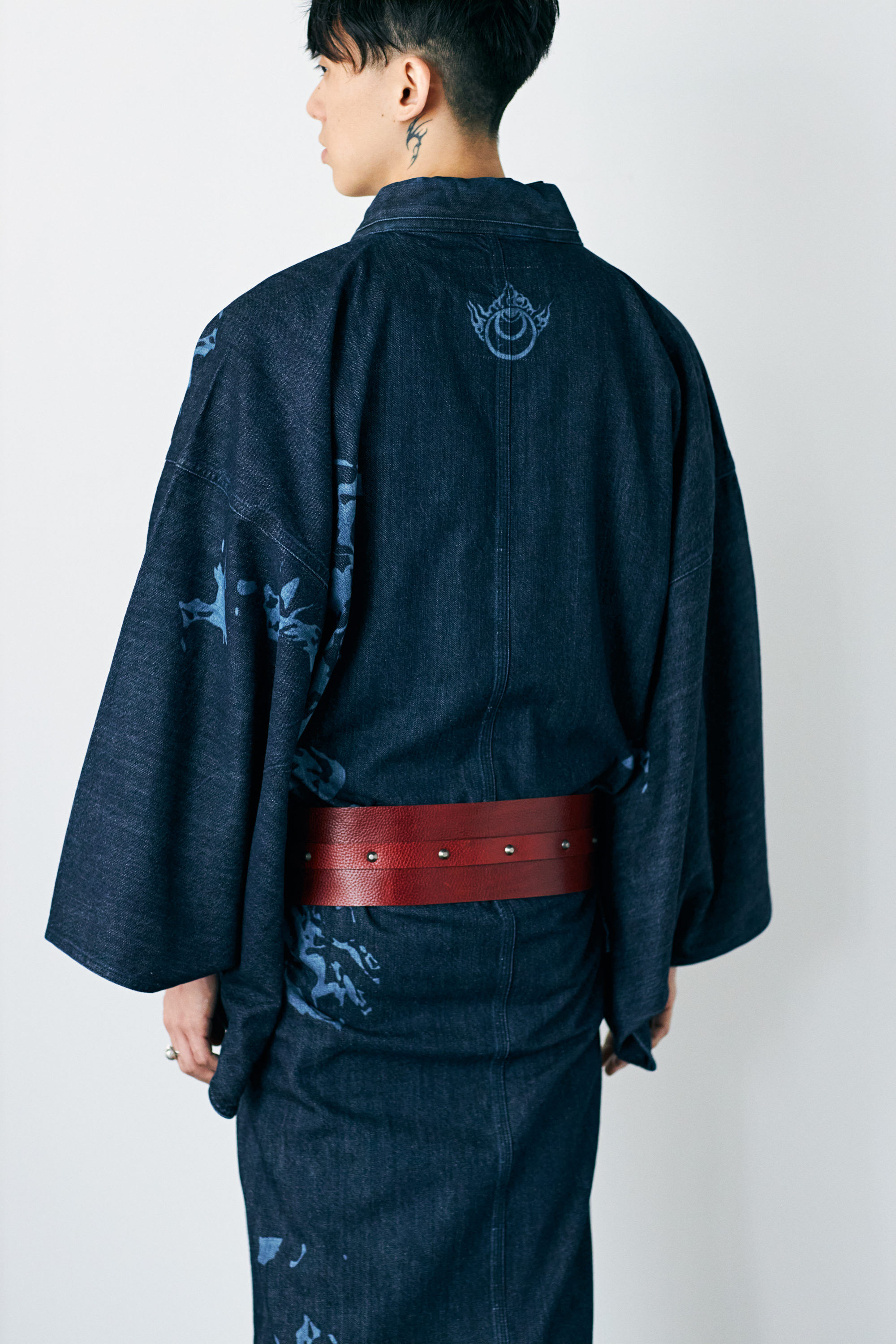 デニム着物|炎紋|メンズ|KAPUKI × 波戸場承龍|*完売次第販売終了