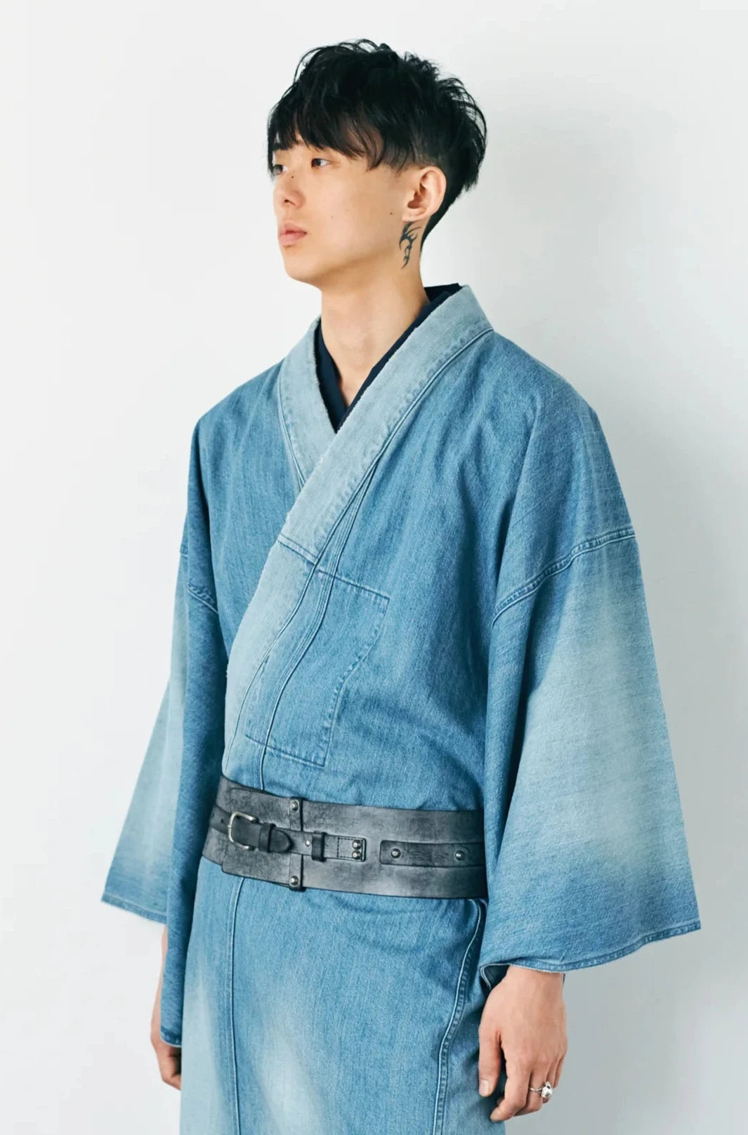 エイジングレザー ブラック:メンズ帯ベルト|レザータイプ