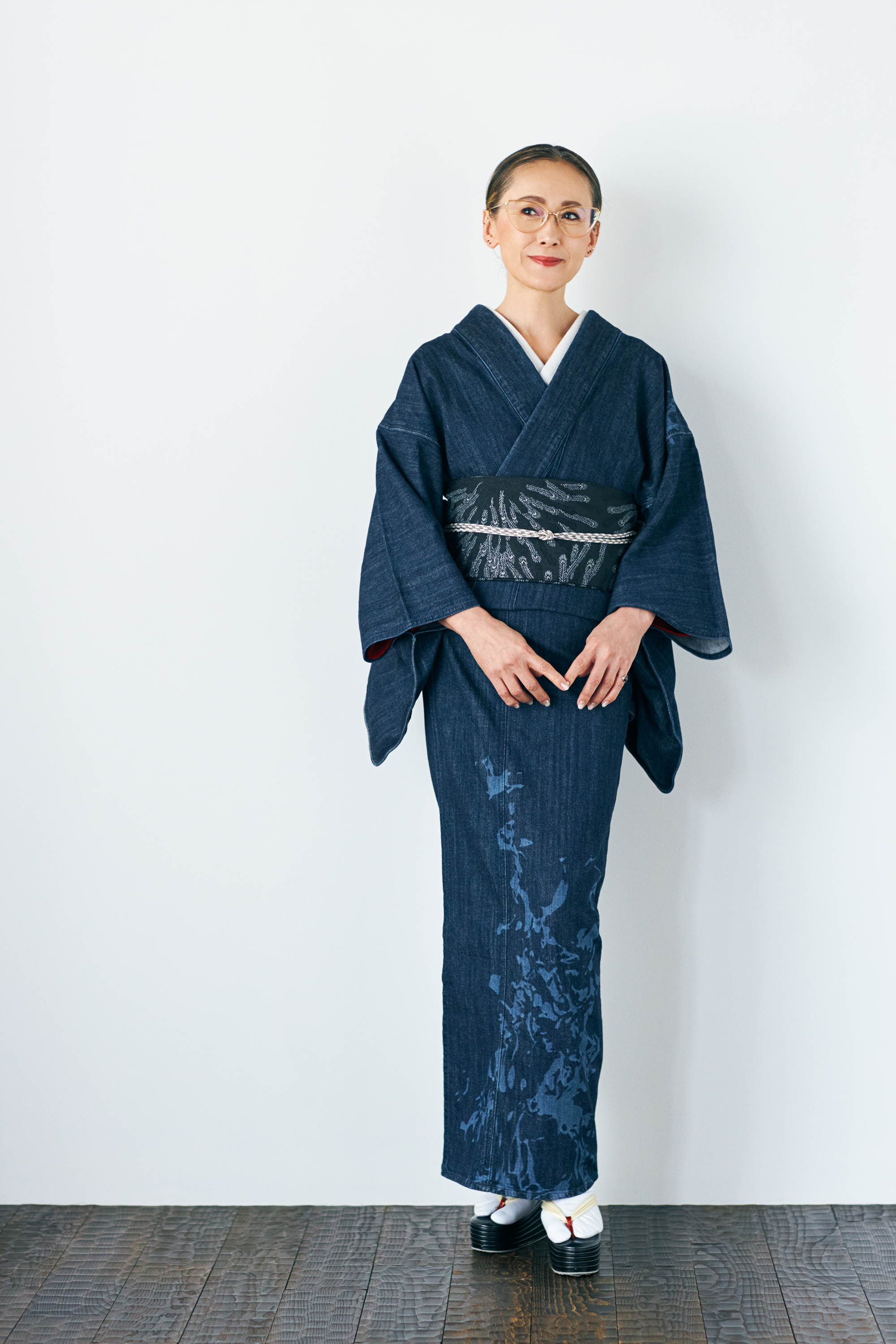 Peacock feathers, black and silver (KAPUKI original): Heko obi (belt) | Pure silk