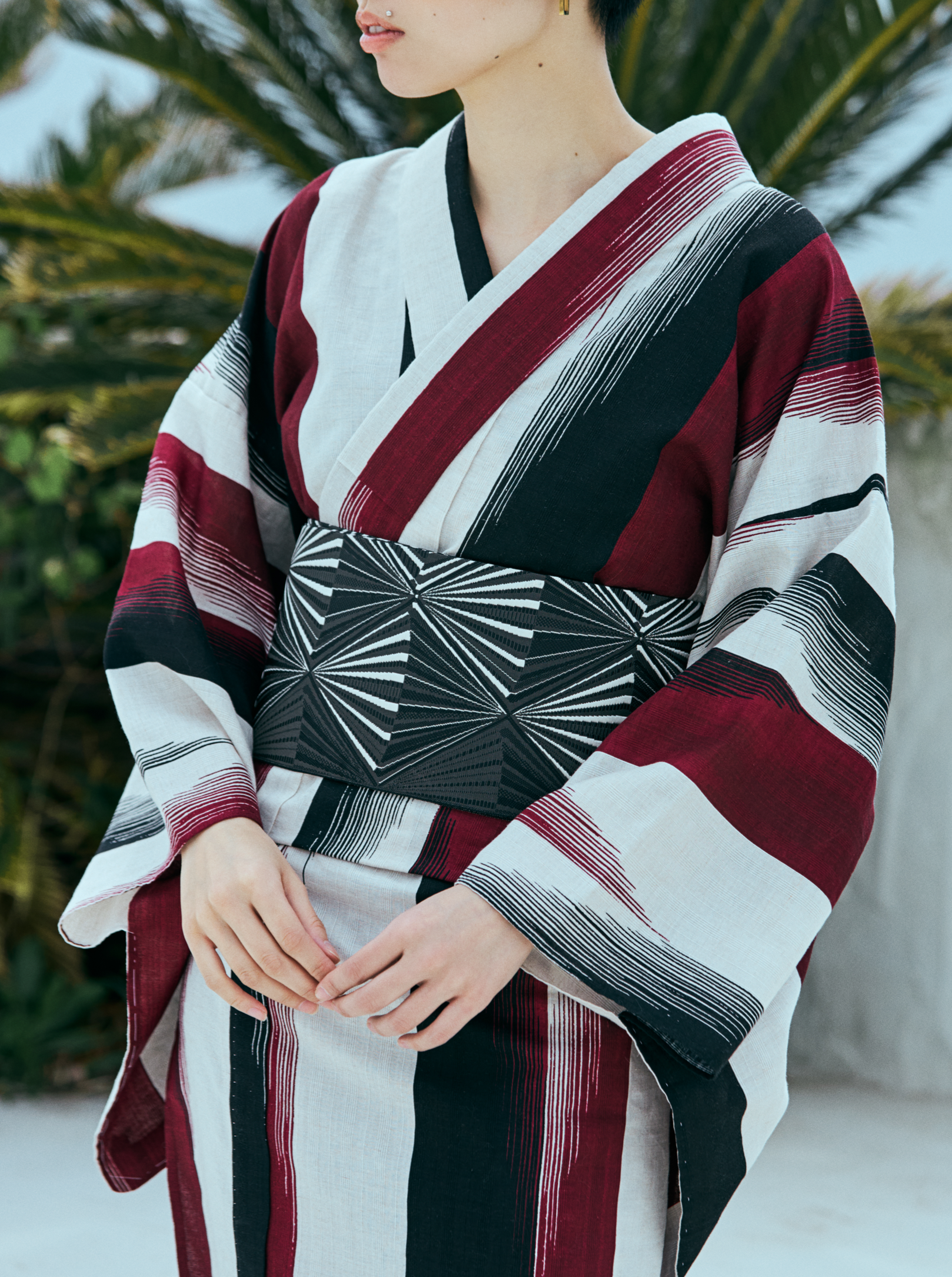 Diamond (KAPUKI original): Half-width obi | Hakata weave | Pure silk *Sales will end once sold out