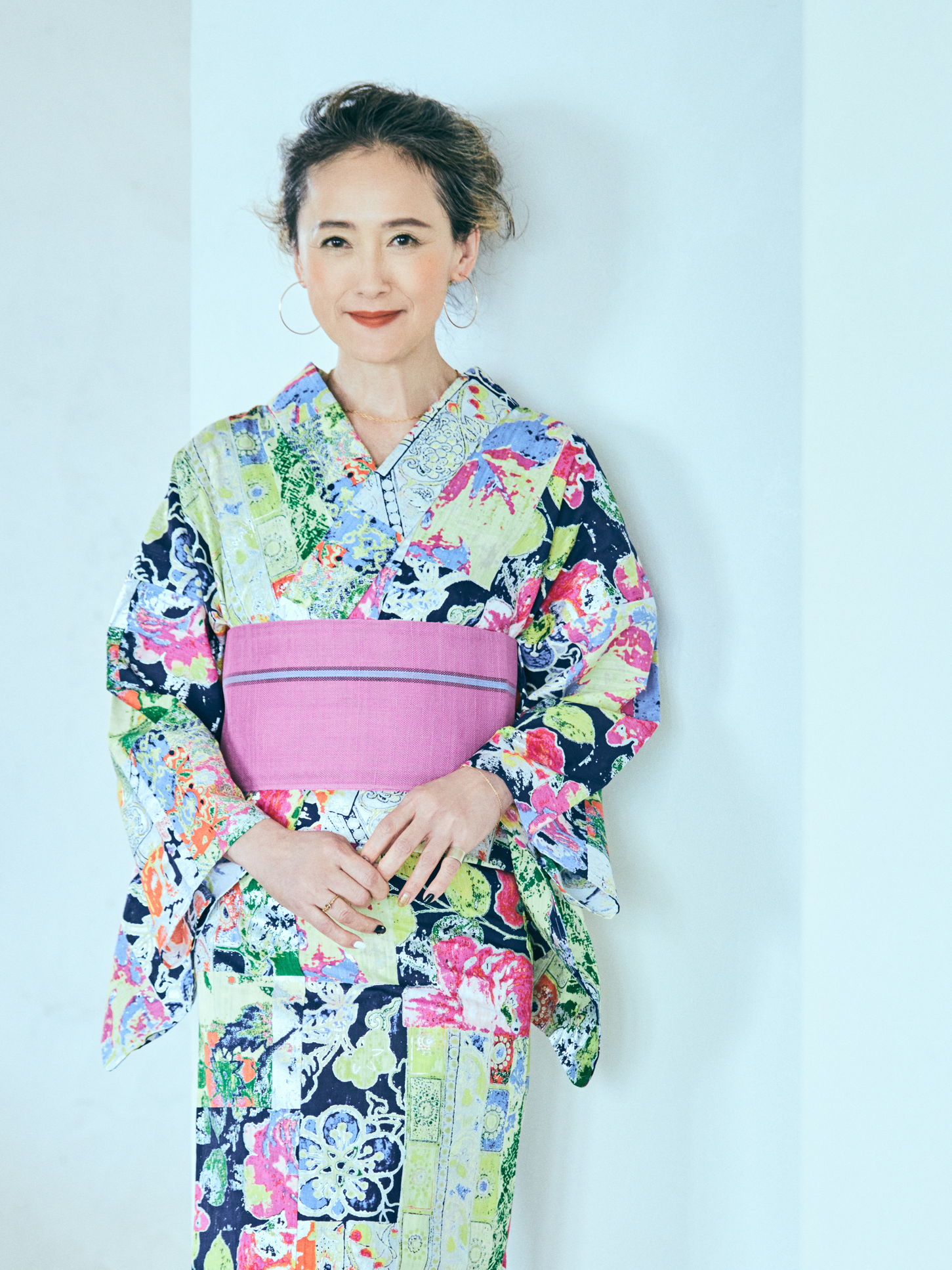 半巾帯 |西陣織|七野 濃いピンク|雁和|本麻