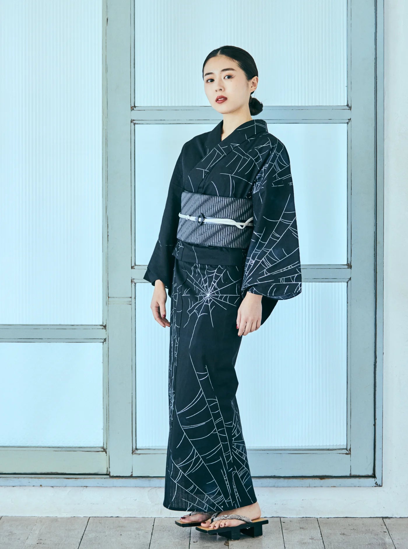 帯ベルト|鱗波 裏地/紐 紫|フリーサイズ|KAPUKI *完売次第販売終了