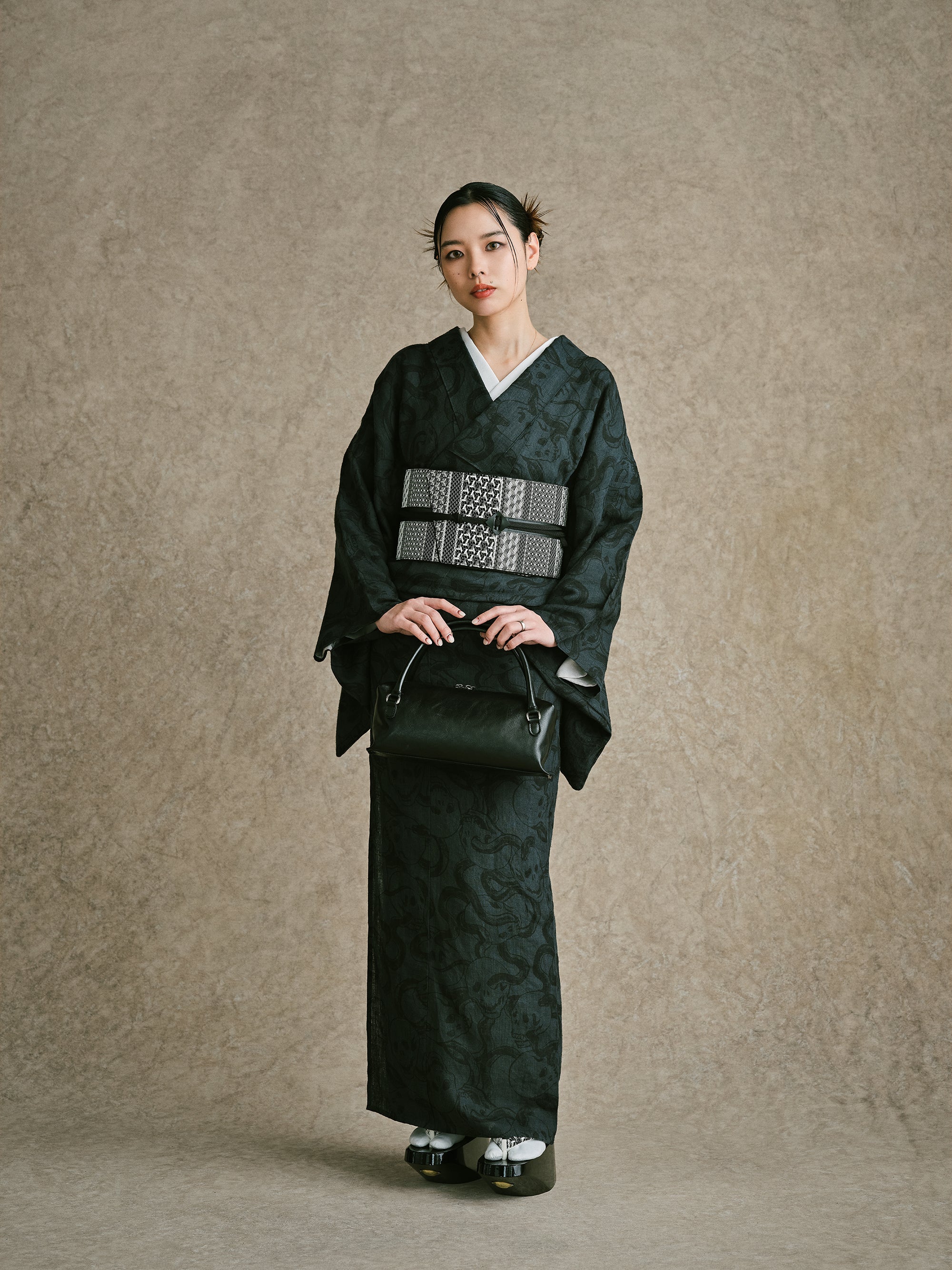 【数量限定】帯ベルト|籠 編段亀甲|フリーサイズ|KAPUKI × 西村織物