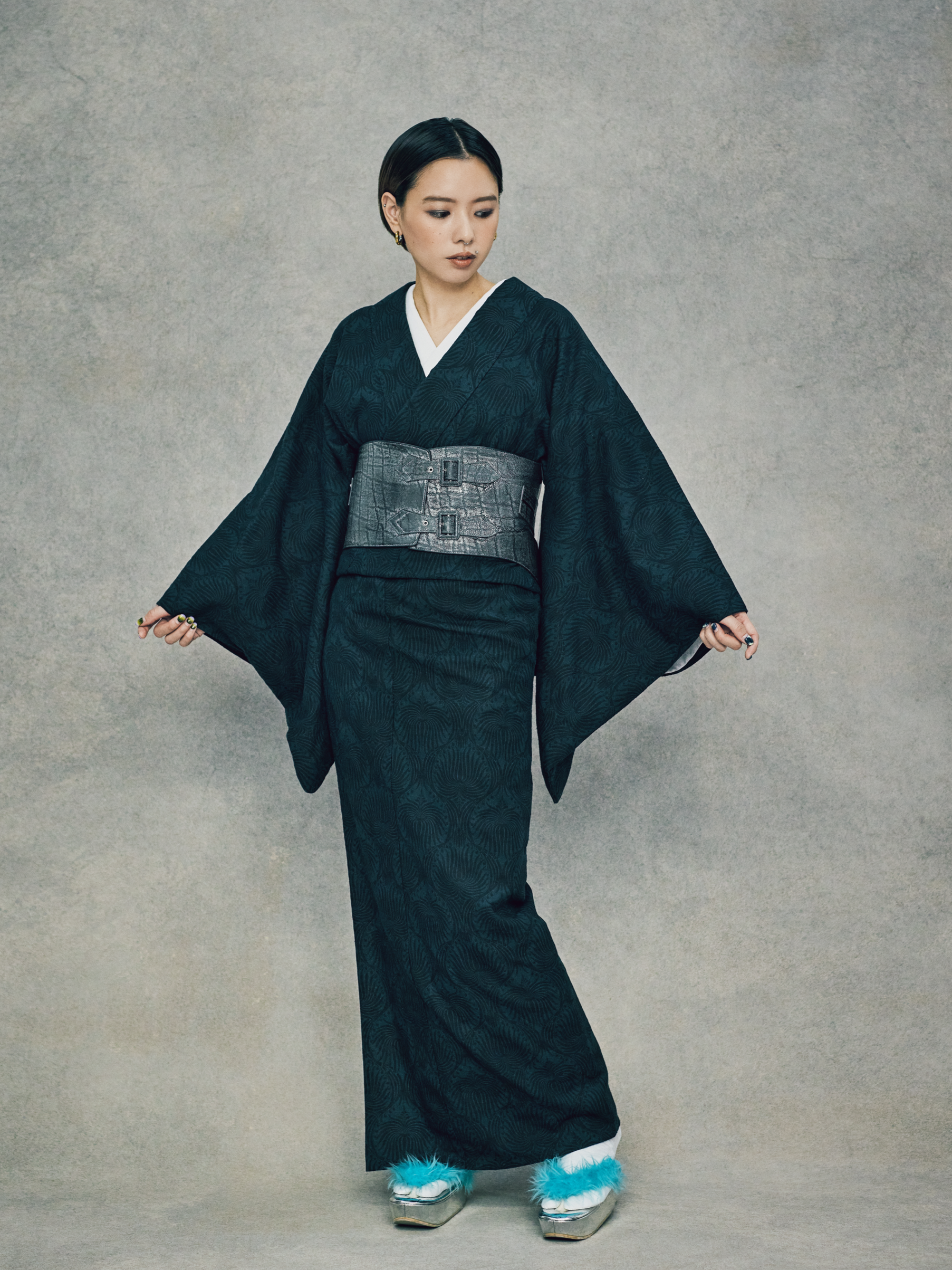 帯ベルト|象 シルバー Lサイズ+3cm|KAPUKI|レザー