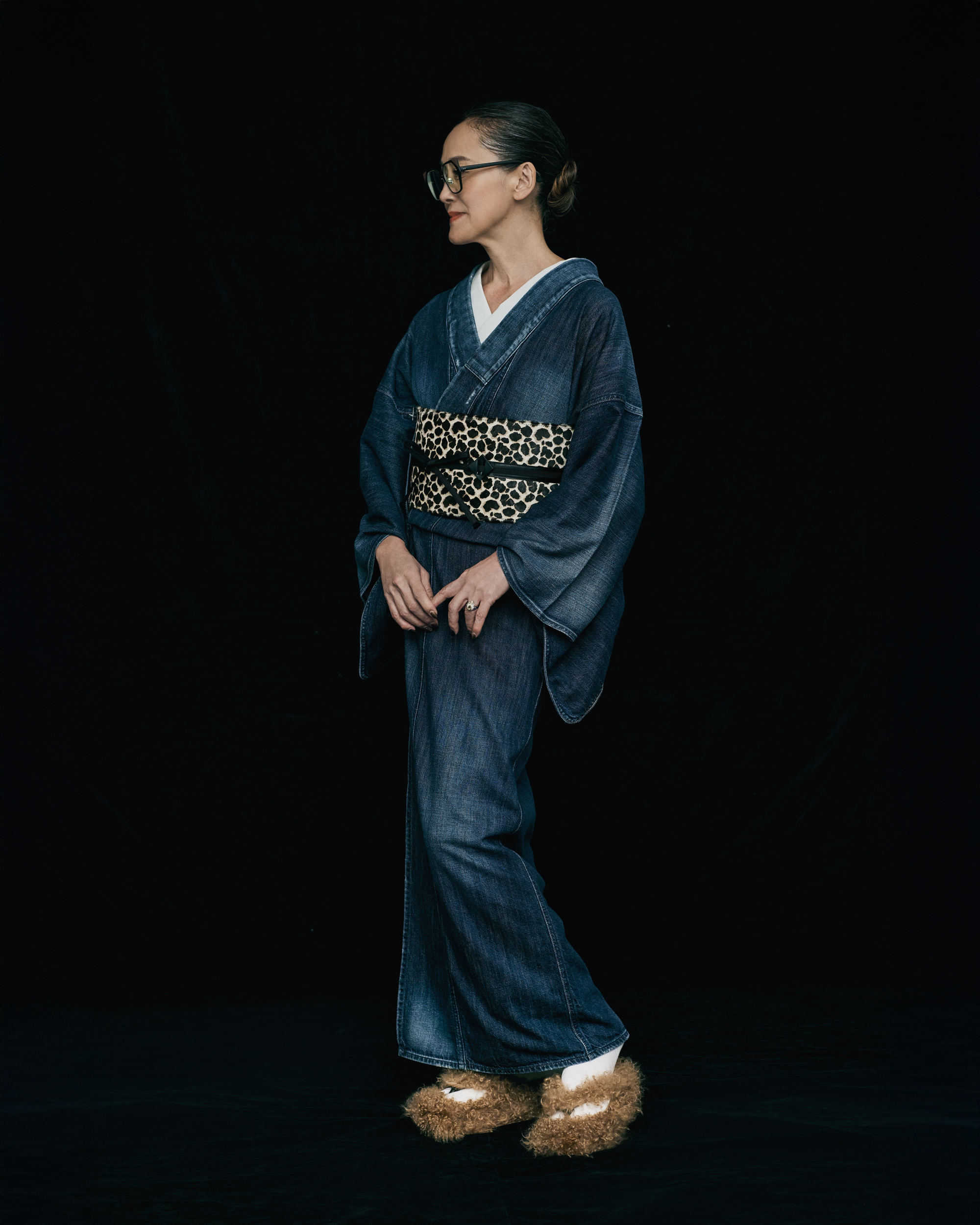 帯ベルト|ハラコ ジラフ 裏/紐 紫|プラス10cm|KAPUKI