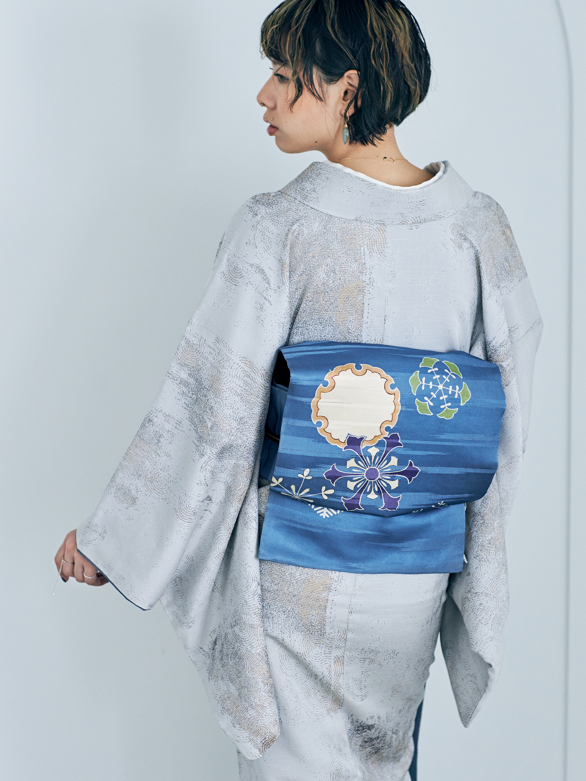 雪華文 (KAPUKIオリジナル アンティーク復刻柄):京袋帯|袋帯|西陣織 |正絹(お仕立て代込み)