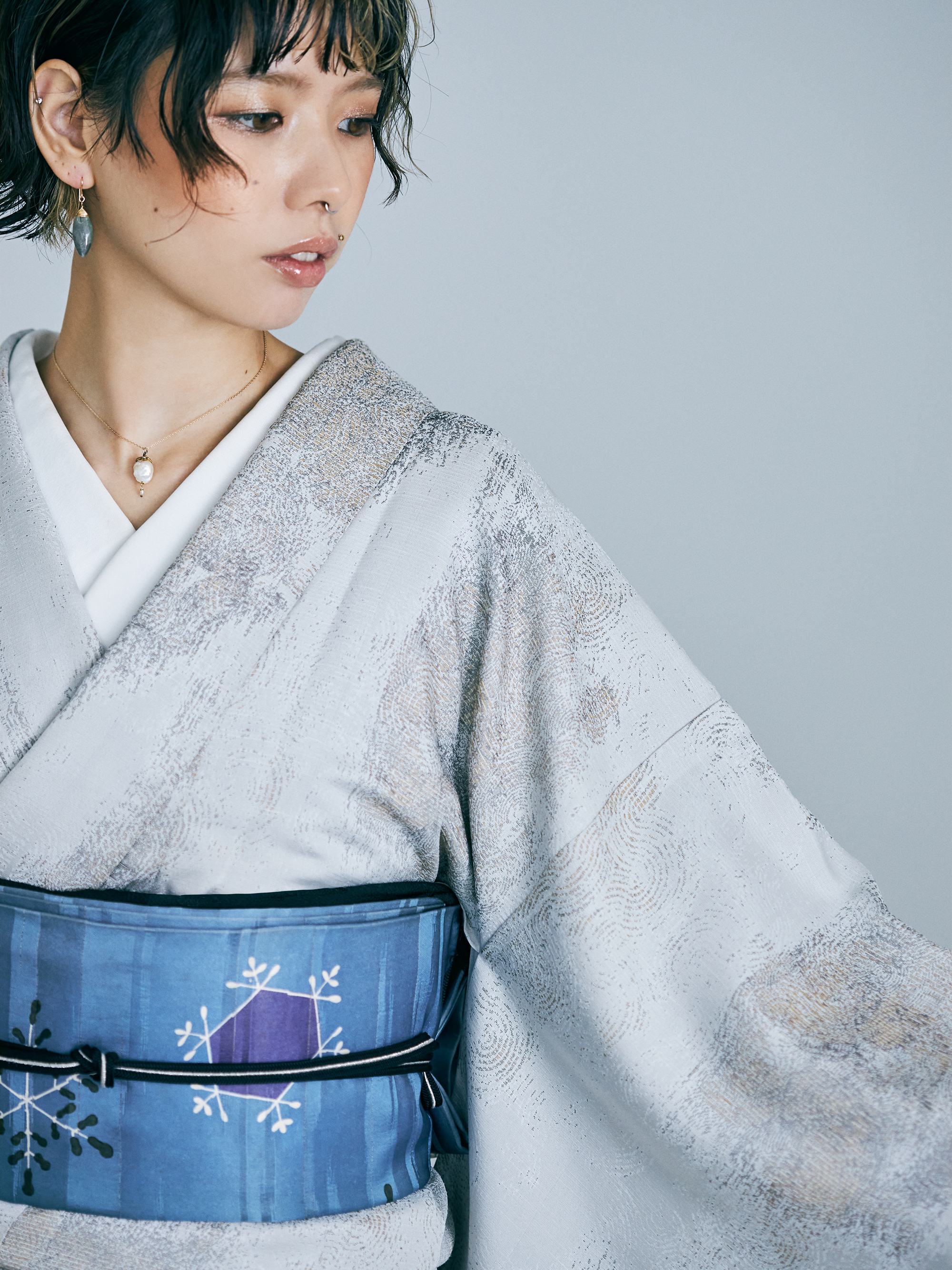 雪華文 (KAPUKIオリジナル アンティーク復刻柄):京袋帯|袋帯|西陣織 |正絹(お仕立て代込み)