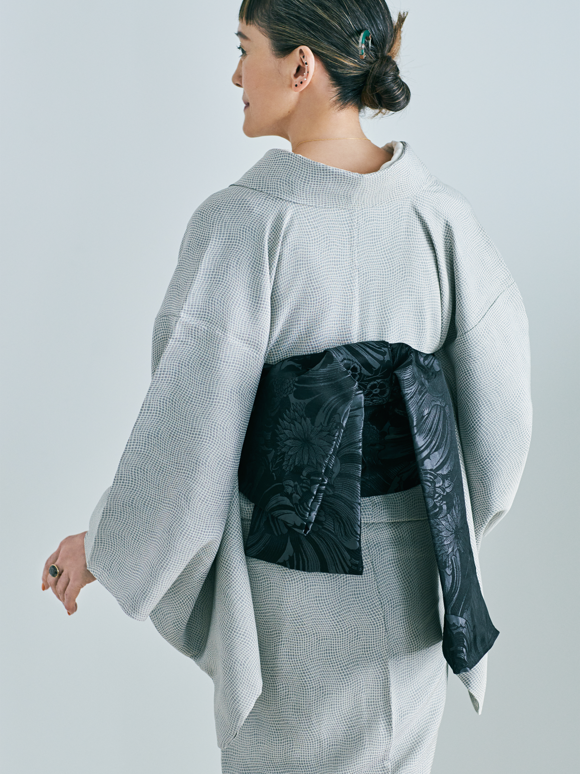 兵児帯|花尽くし 黒|西岡ペンシル × KAPUKI