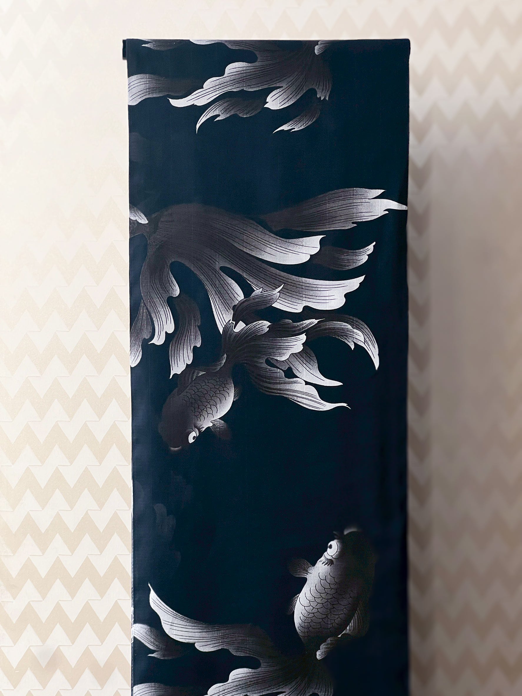 Yukata Kondaya Genbei Goldfish Black and White