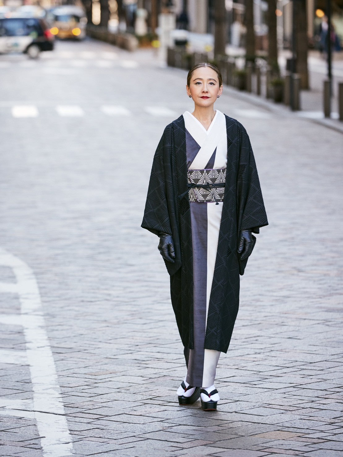 長羽織|輪奈ビロード 大松葉|KAPUKI羽織|お仕立て代込み