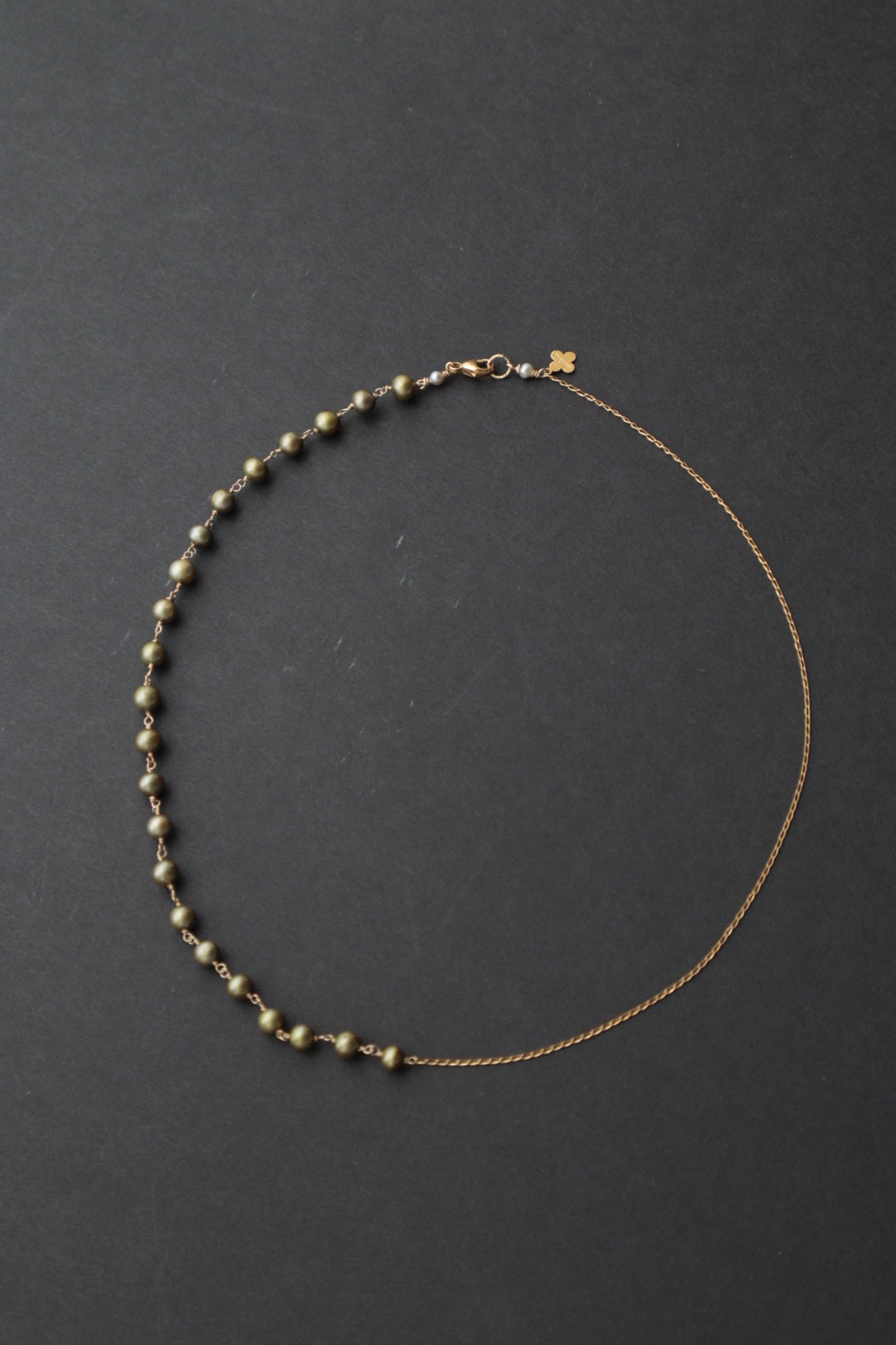 ネックレス|ハーフパールネックレス グリーンパール|ecoRAL