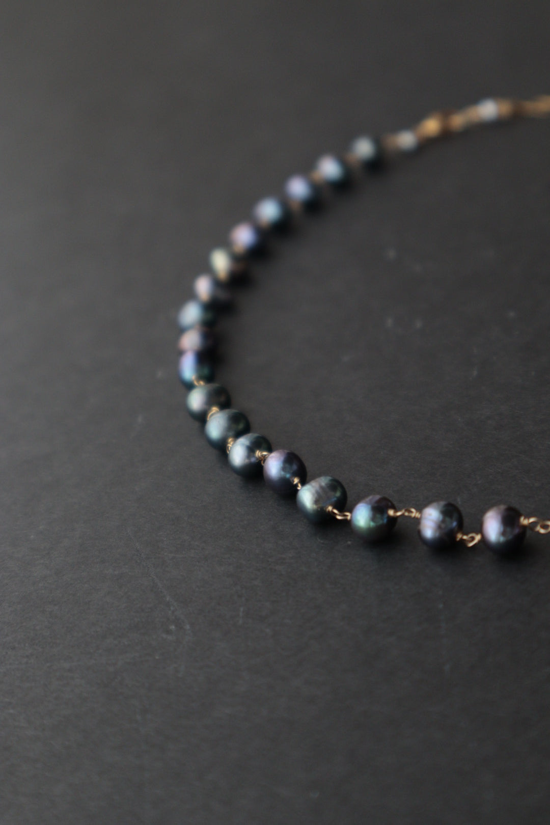 ネックレス|ハーフパールネックレス ブラックパール 大|ecoRAL