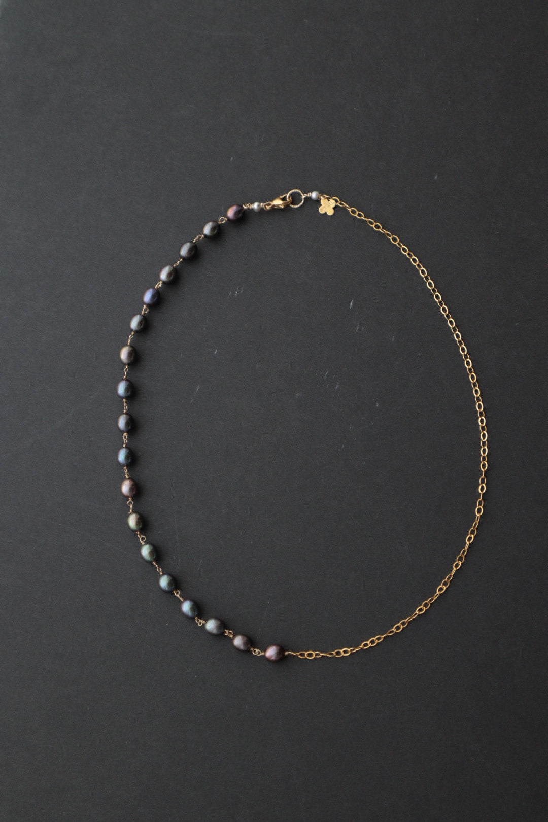 ネックレス|ハーフパールネックレス ブラックパール 大|ecoRAL