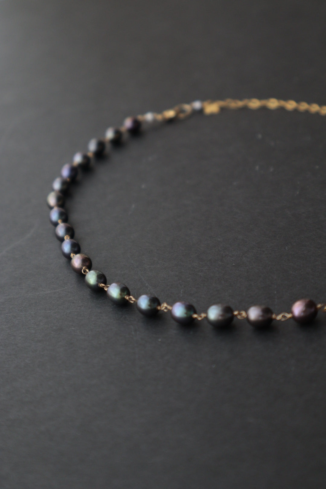 ネックレス|ハーフパールネックレス ブラックパール 大|ecoRAL