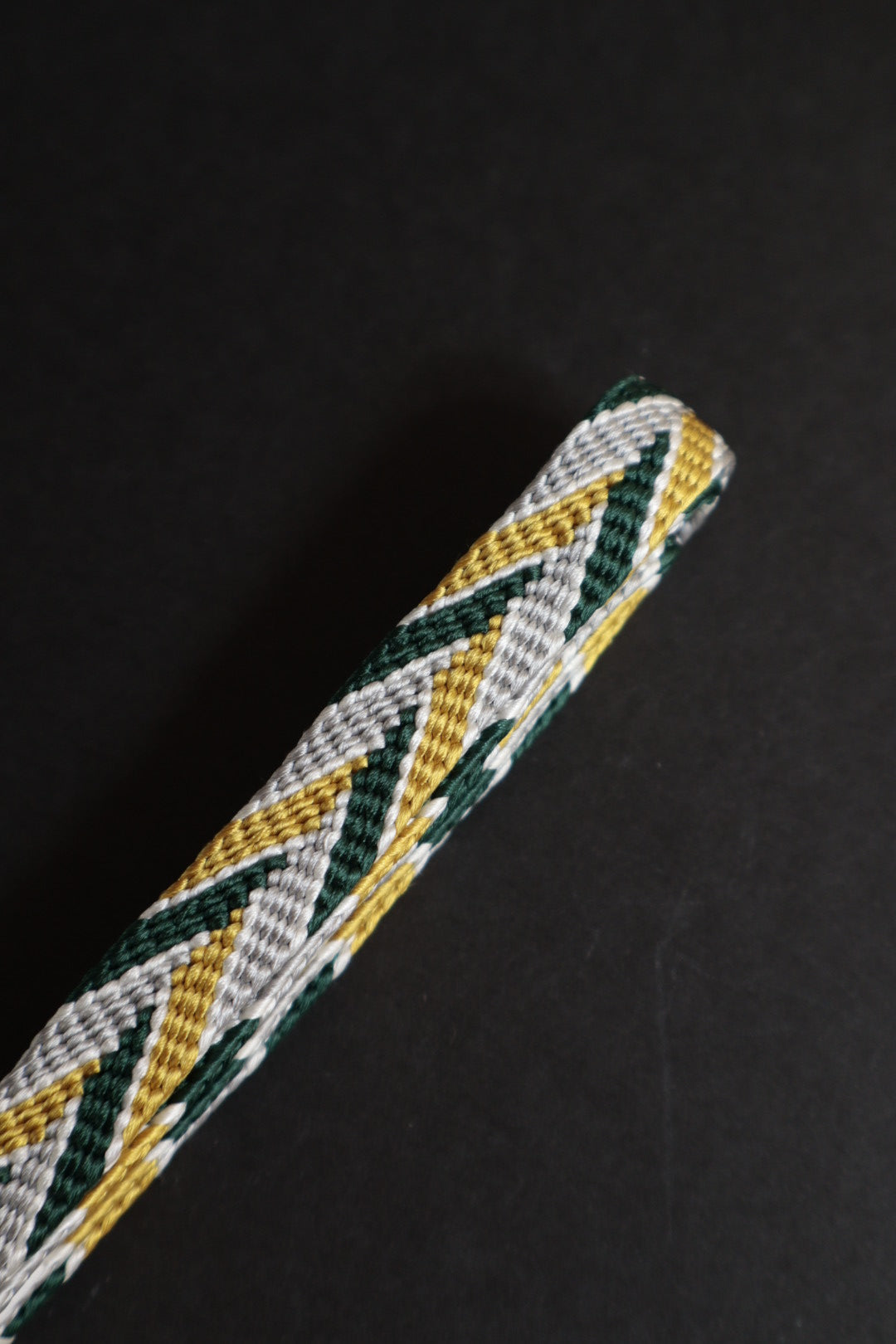 帯締め|笹浪 三色 乱れ矢羽根 黄色緑グレー|衿秀|正絹