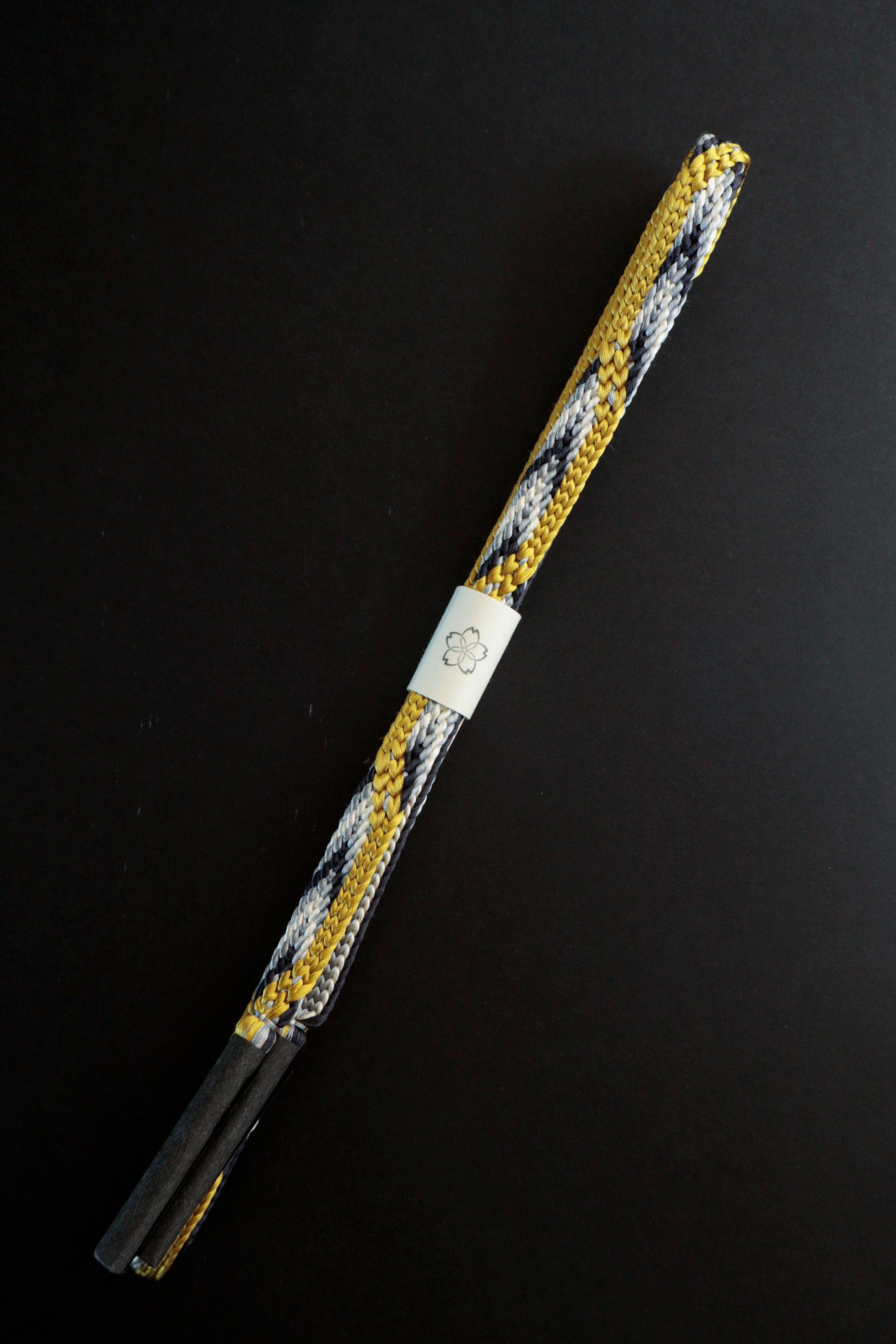Yellow-gray-white obijime (Japanese accessories Sakura): obijime