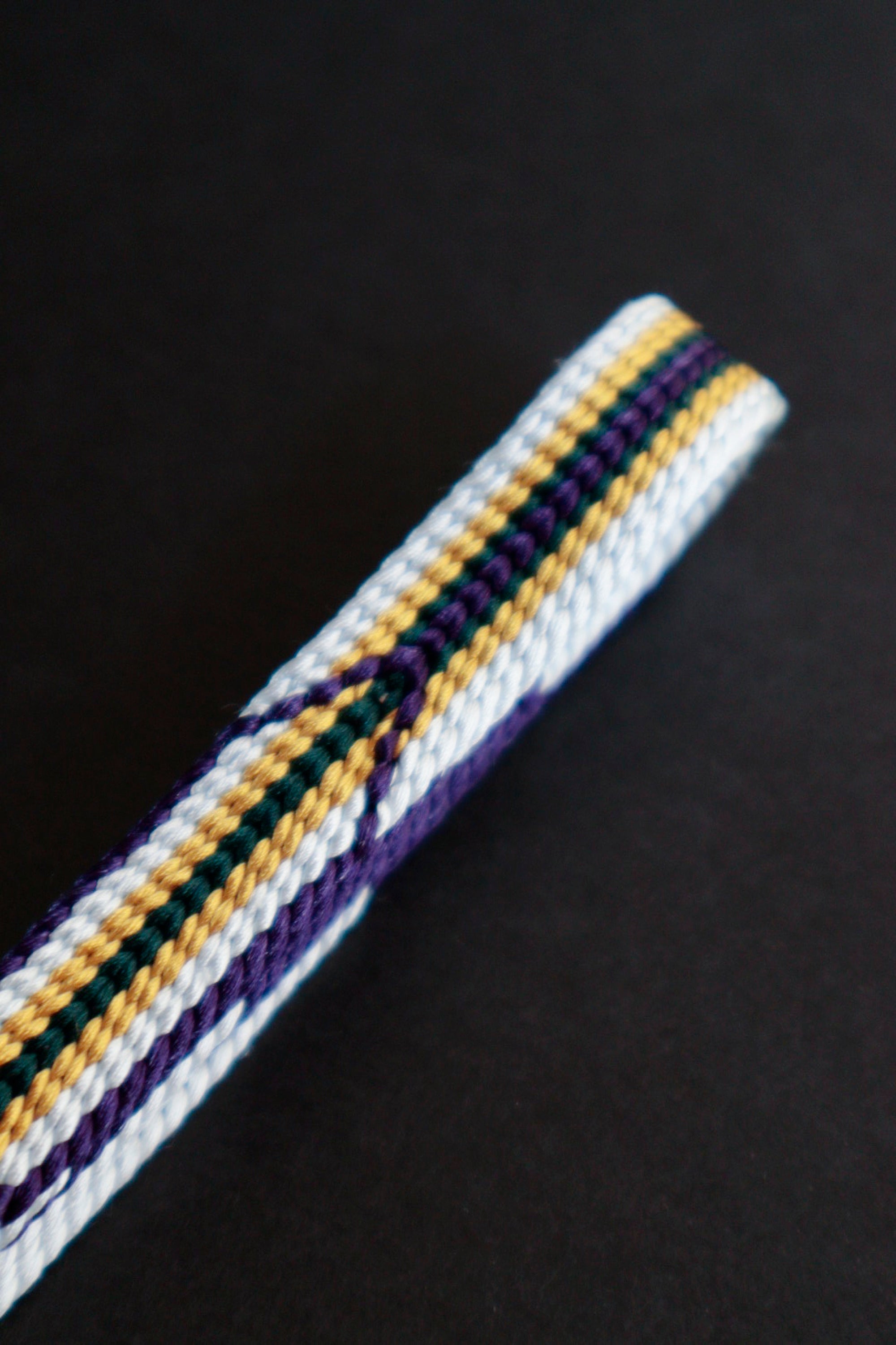 White, purple, yellow, and green obi belt (Japanese accessories Sakura): Pure silk