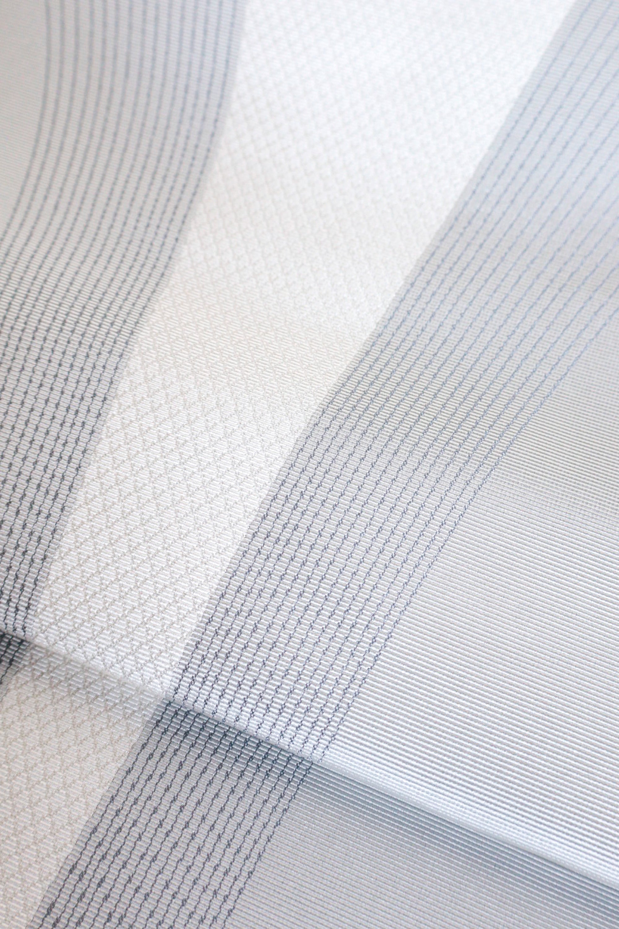 Crest Hassun UNIVERSE Neutrino White Gray (Nishimura Textiles): Nagoya Obi | Hassun (tailoring included)