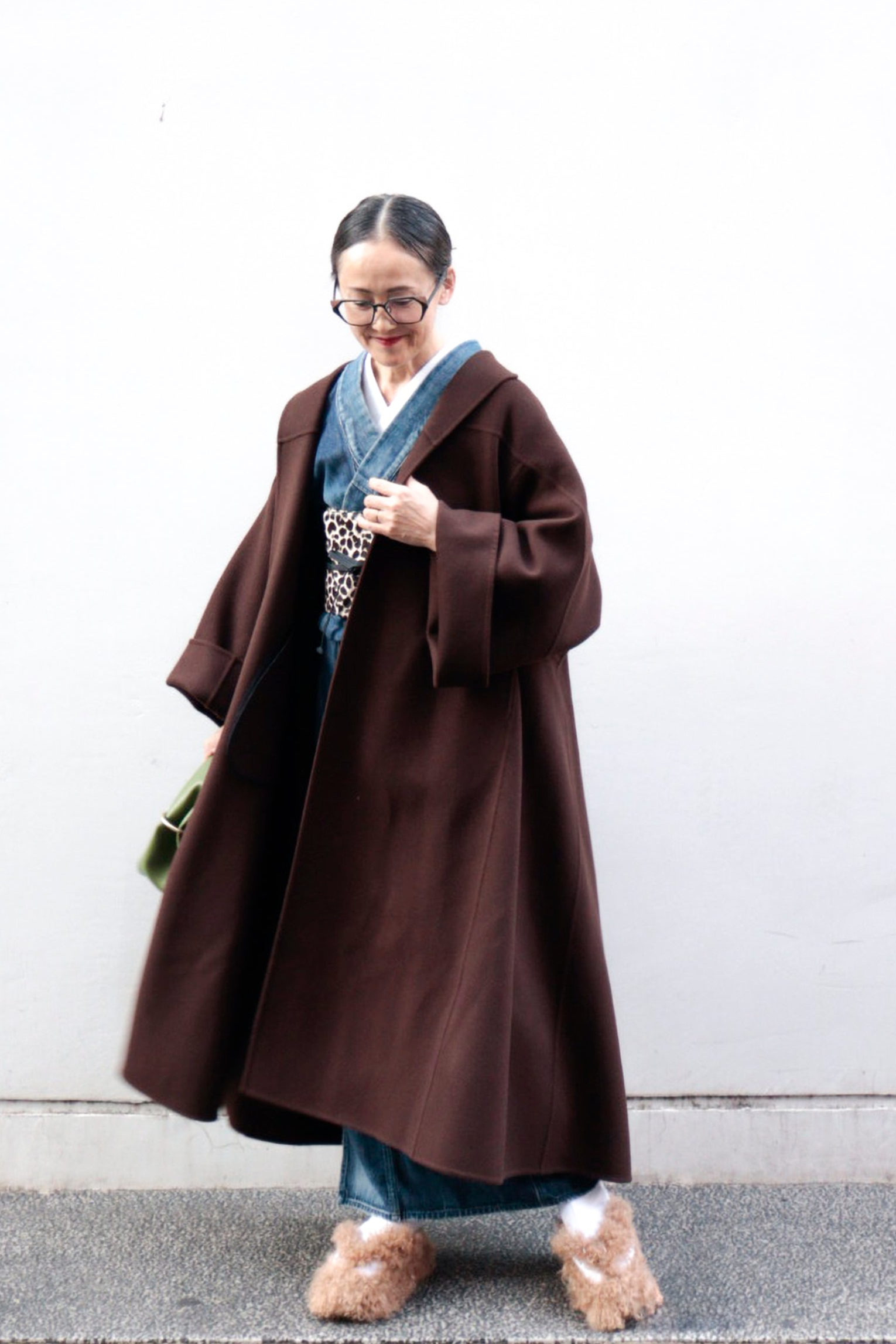 女優コート DENEUVE チョコレートブラウン（MIMA）：コート｜アウター