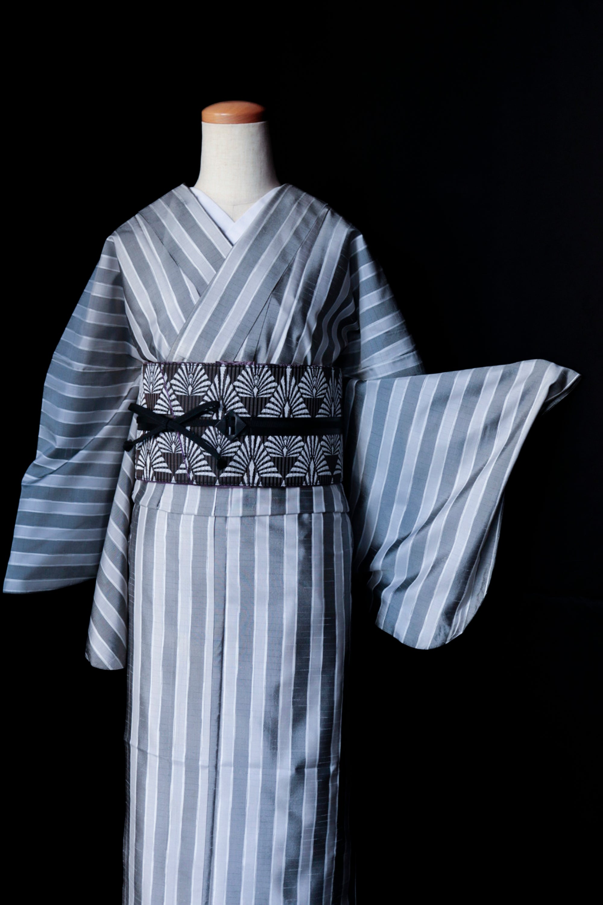 着物|本場大島紬 縞|枡屋儀兵衛|単衣|セカンドハンド