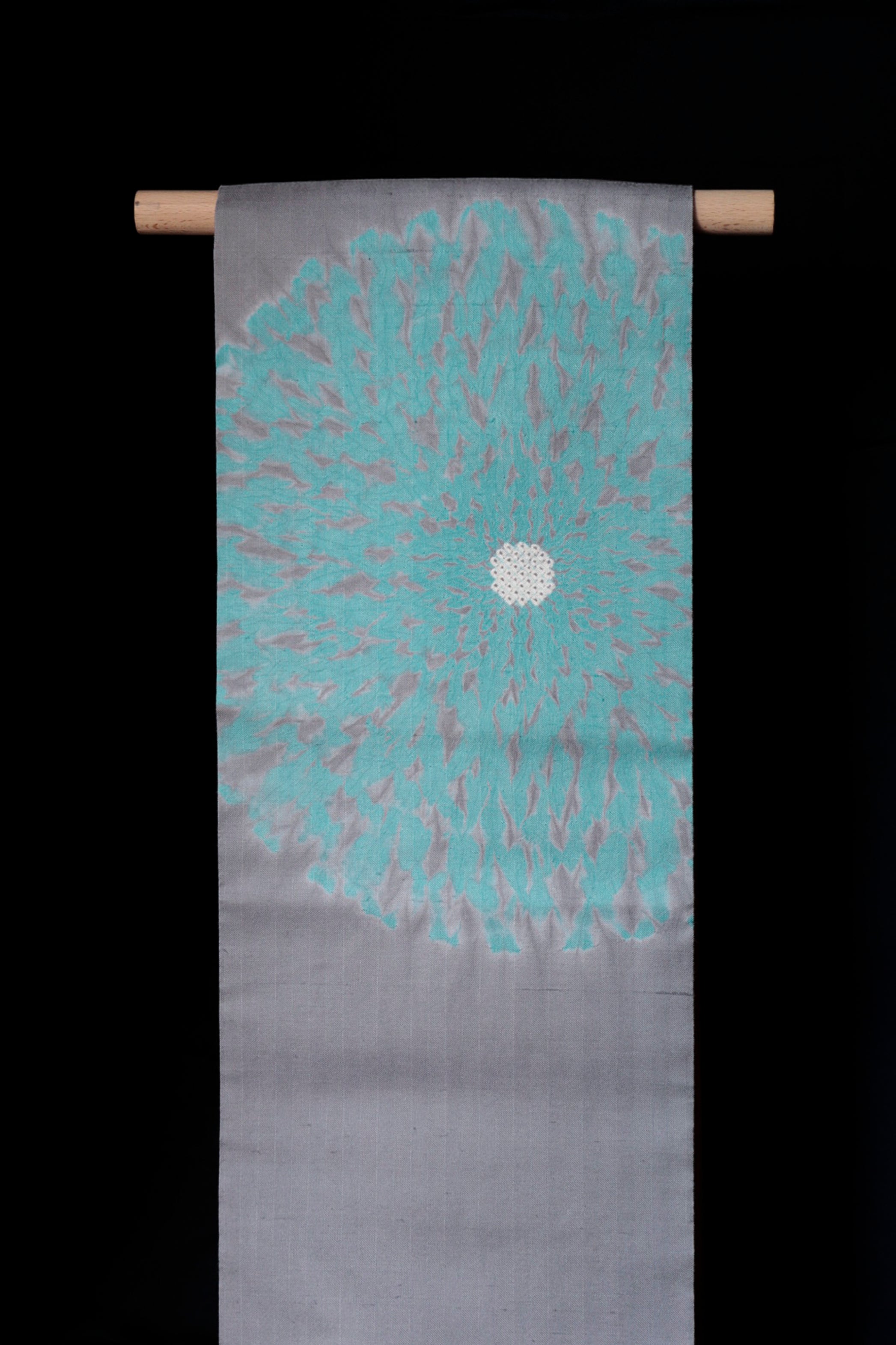 名古屋帯|藤井絞り グレー水色|セカンドハンド