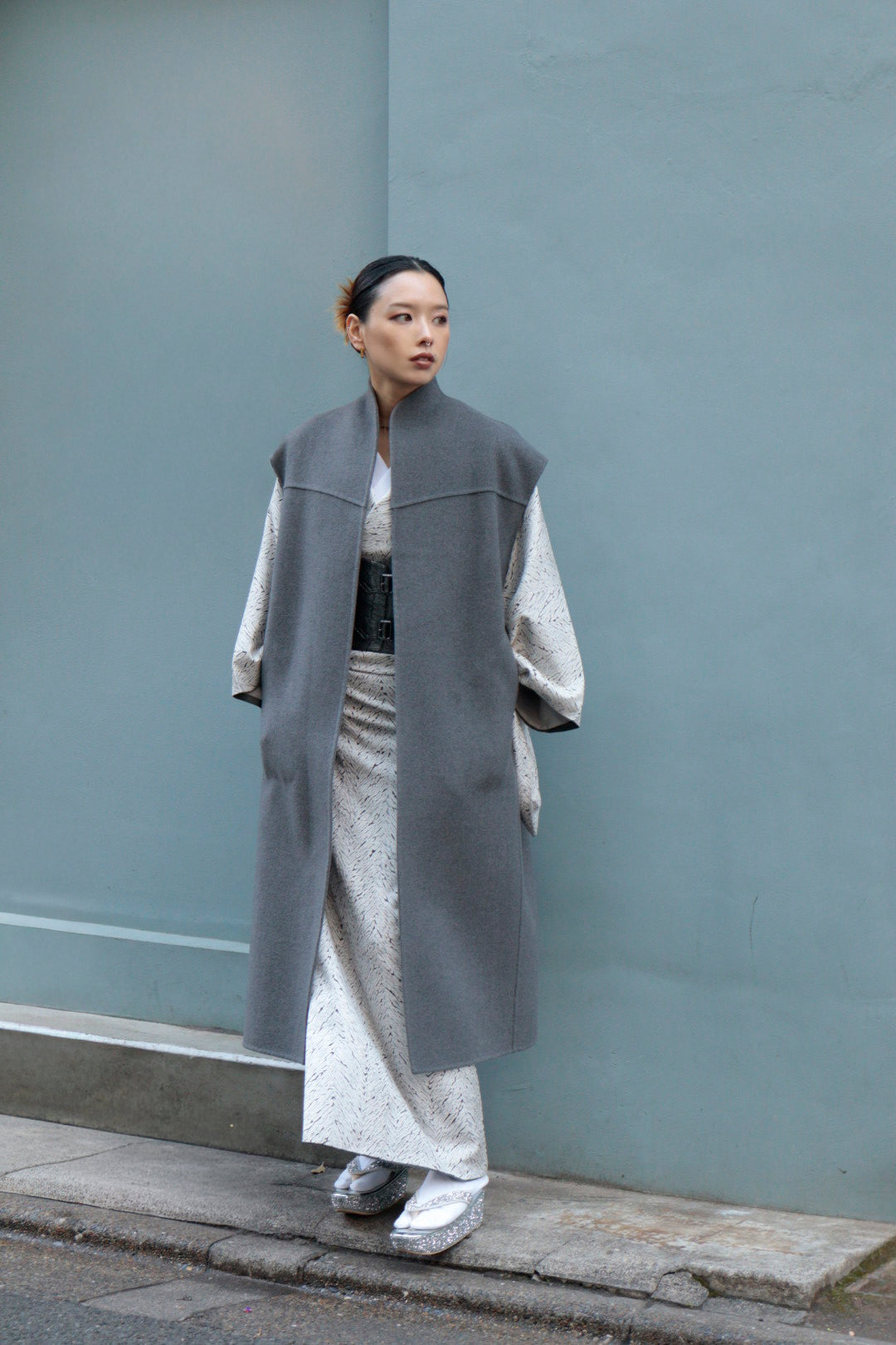 ジレ｜GILET DENEUVE｜グレー｜MIMA