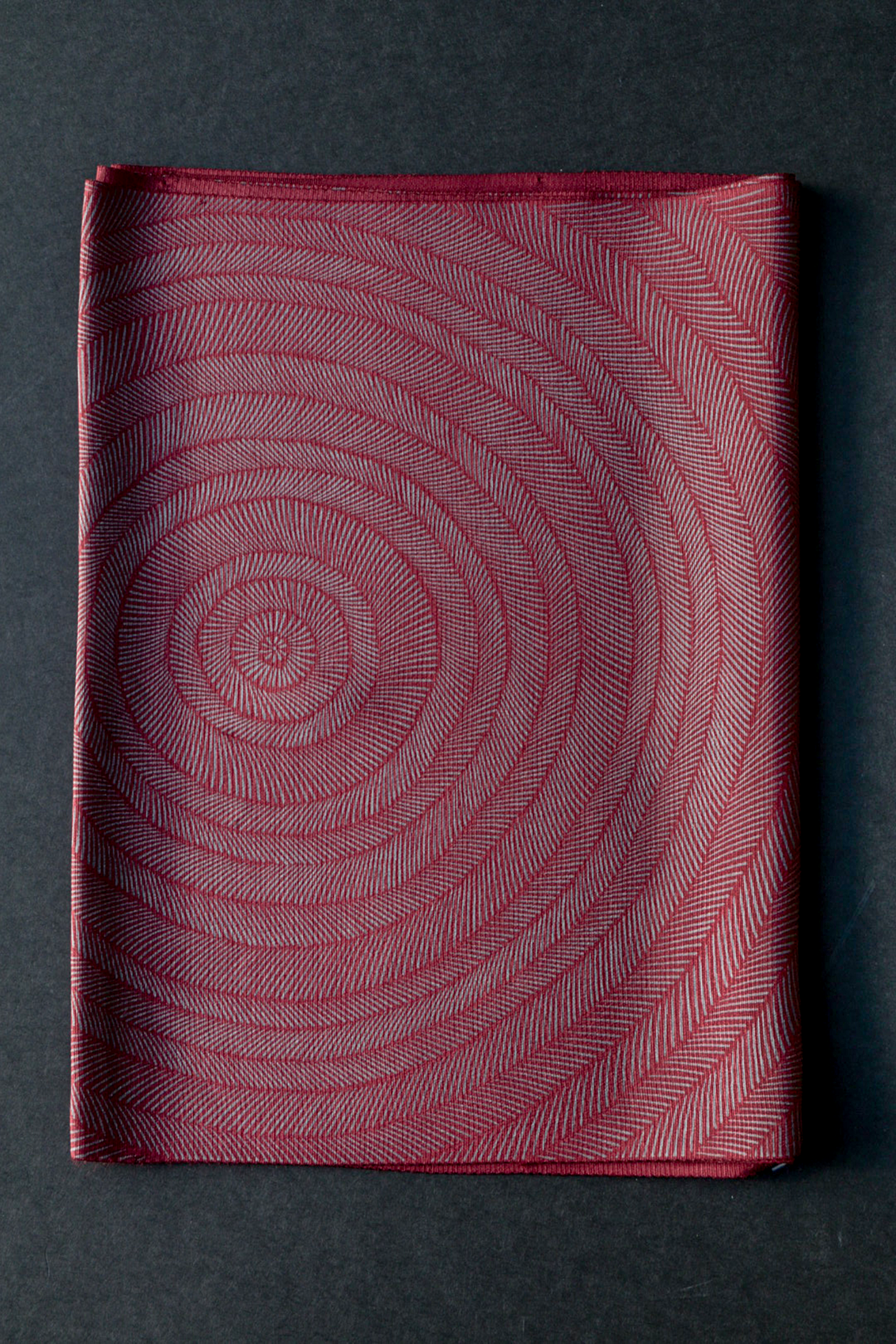 帯揚げ|渦巻き 赤×グレー|和小物さくら|正絹