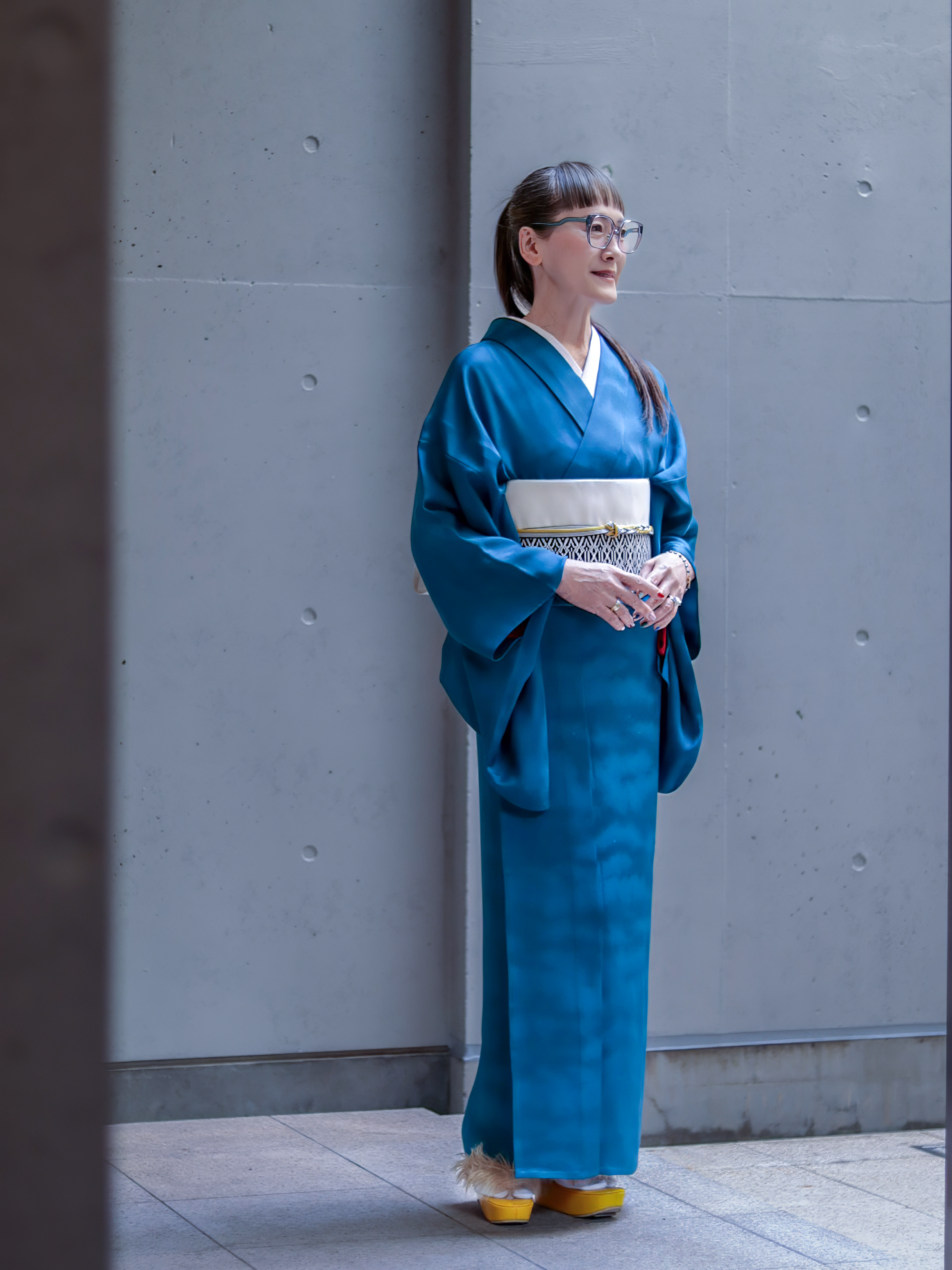 名古屋帯|八寸|一本独鈷|白黒 |西村織物|博多織|お仕立て代込み