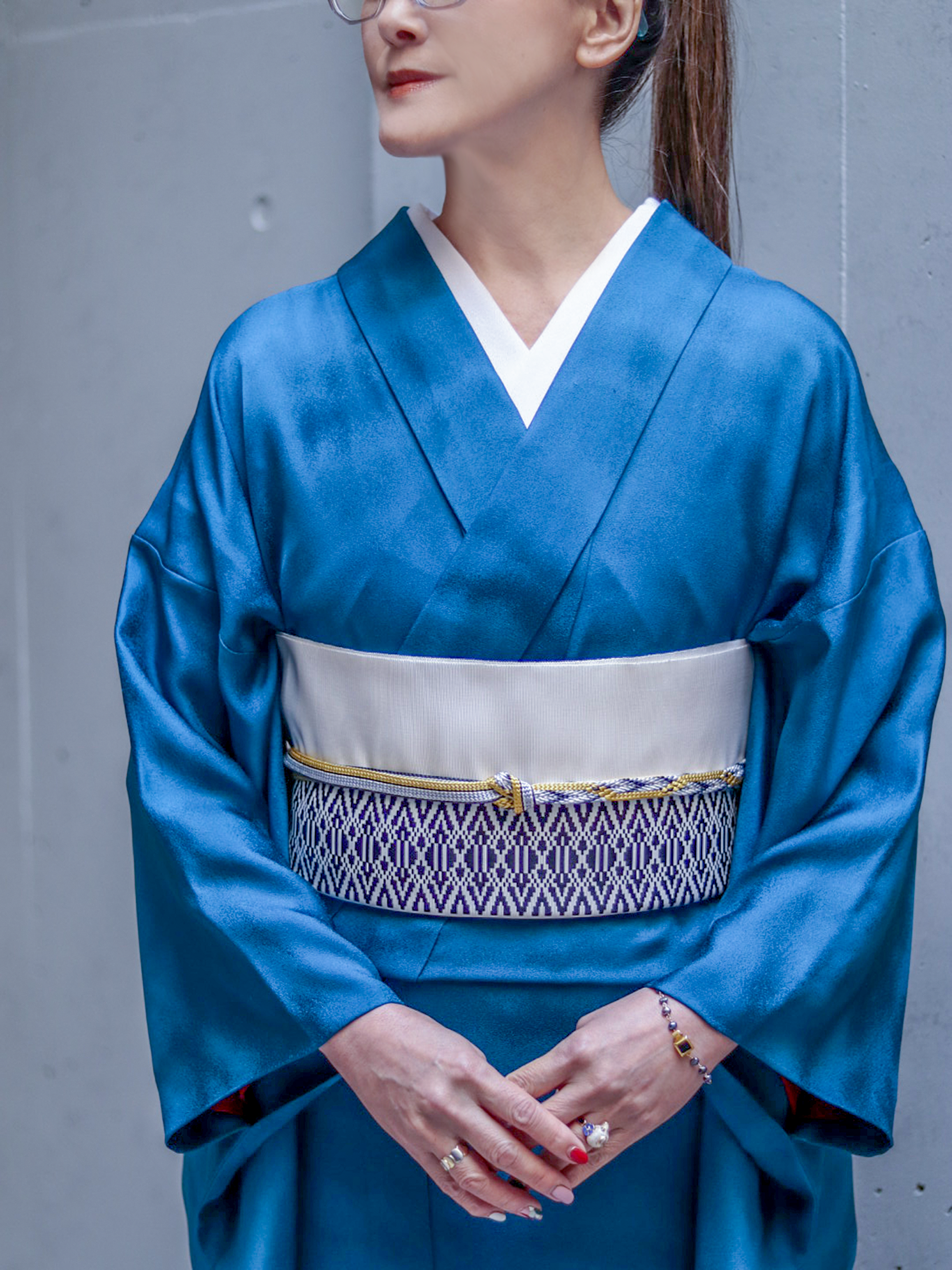 帯締め|綾竹24玉 手先武田片矢羽根 黄グレー白|和小物さくら|帯締め|正絹