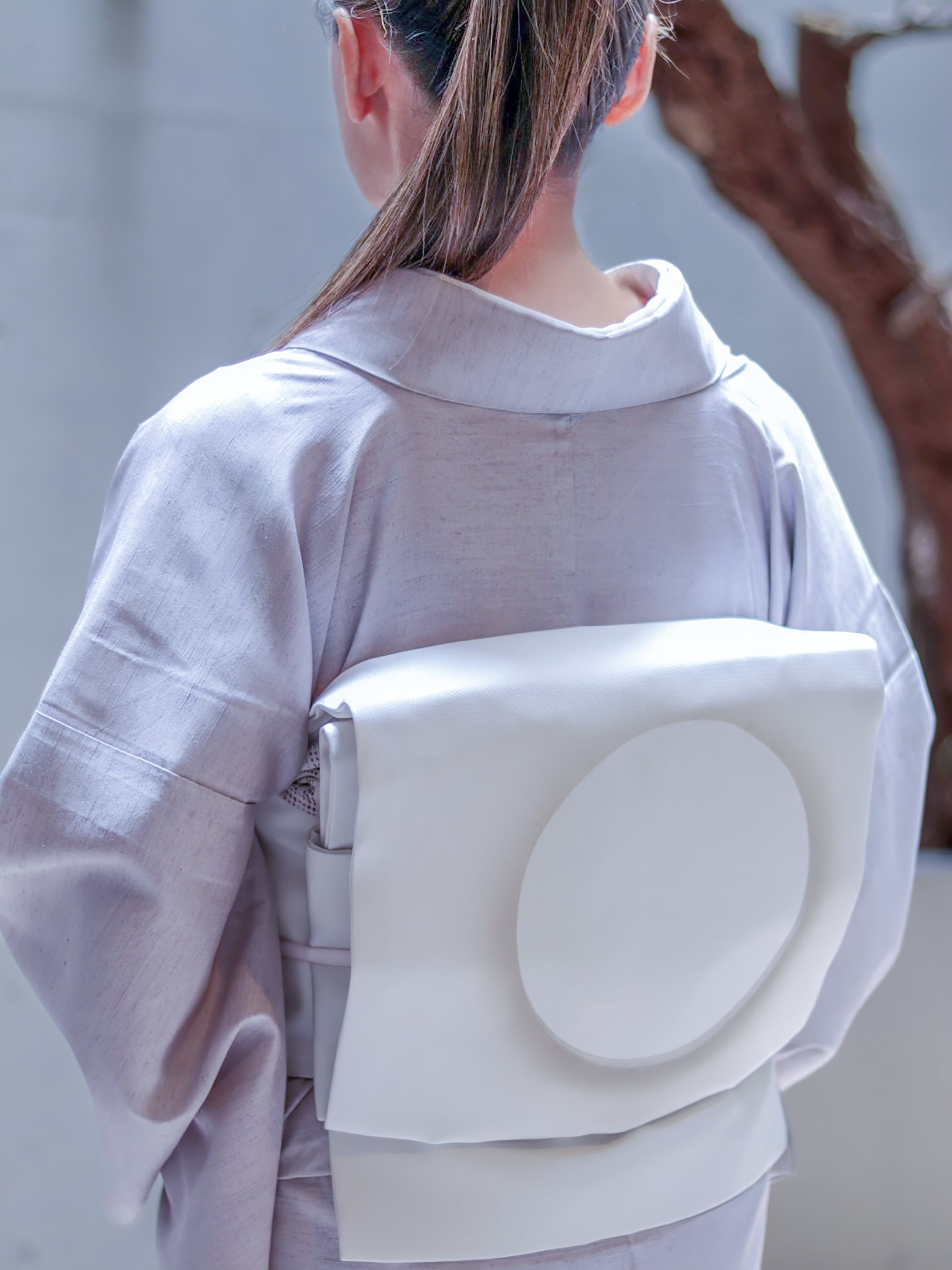 Moon Ring White (Seike): Nagoya Obi | 9 Sun (Ready-made, guarded)