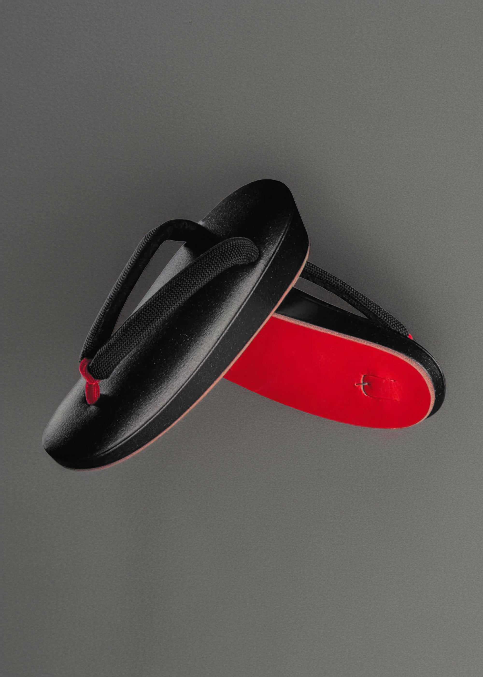 Made to Order] Silk Zori Sandals with Red Sole, Black (Japanese Acces