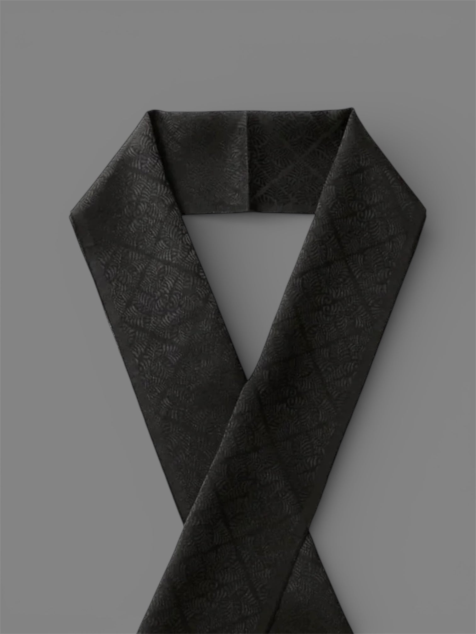 半衿|ウォッシャブル 羊歯菱 黒|KAPUKI別注色|衿秀