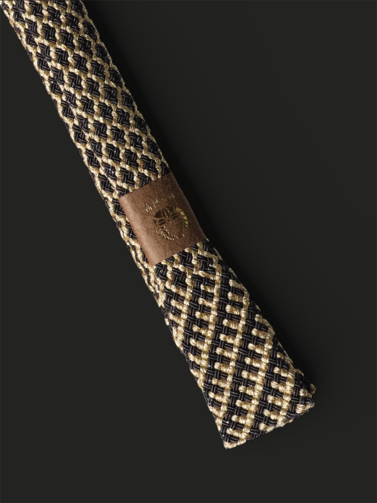 帯締め|内記扇面房 黒金 |正絹