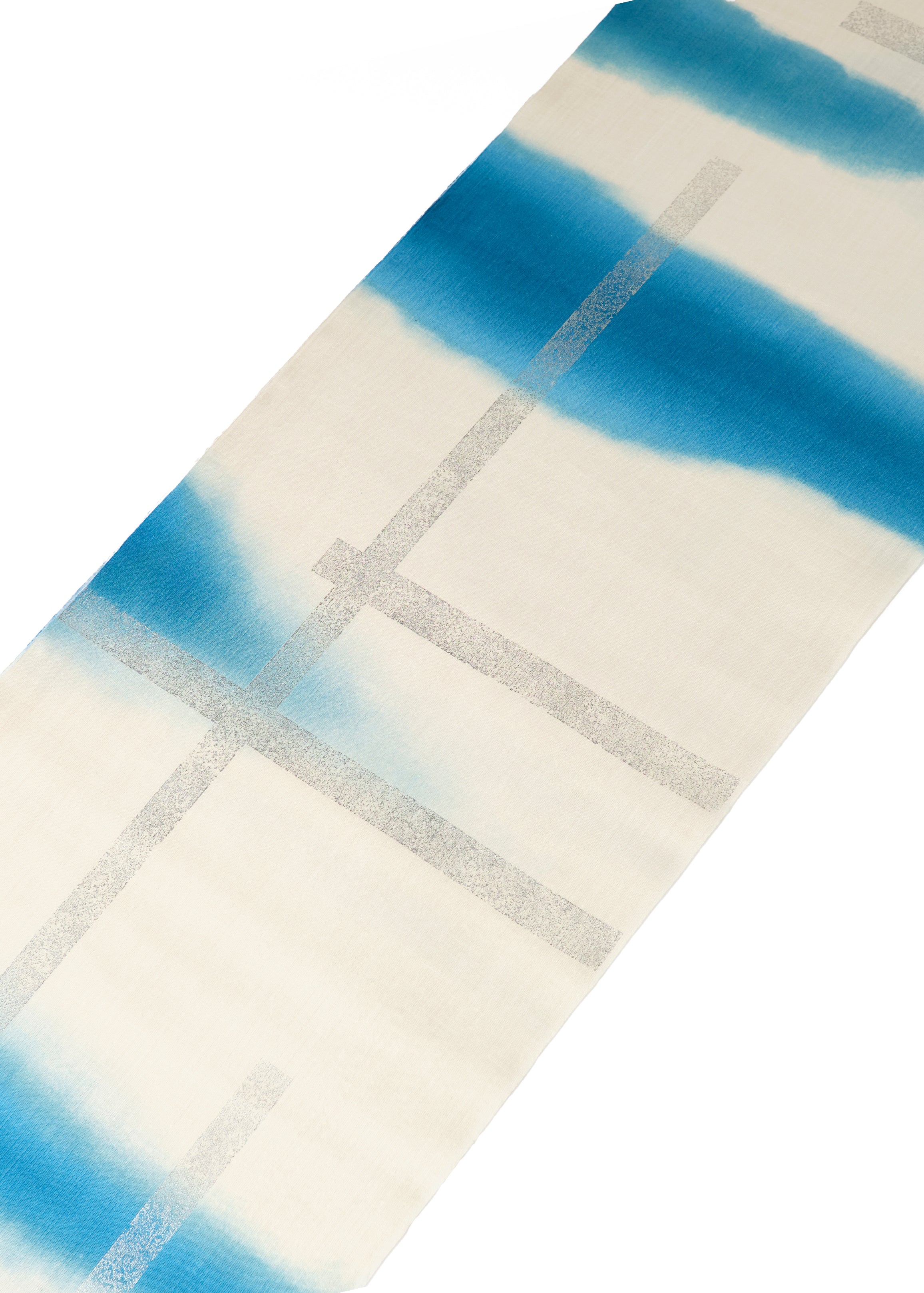 Torn lattice light blue/vintage foil (Kondaya Genbei): Yukata
