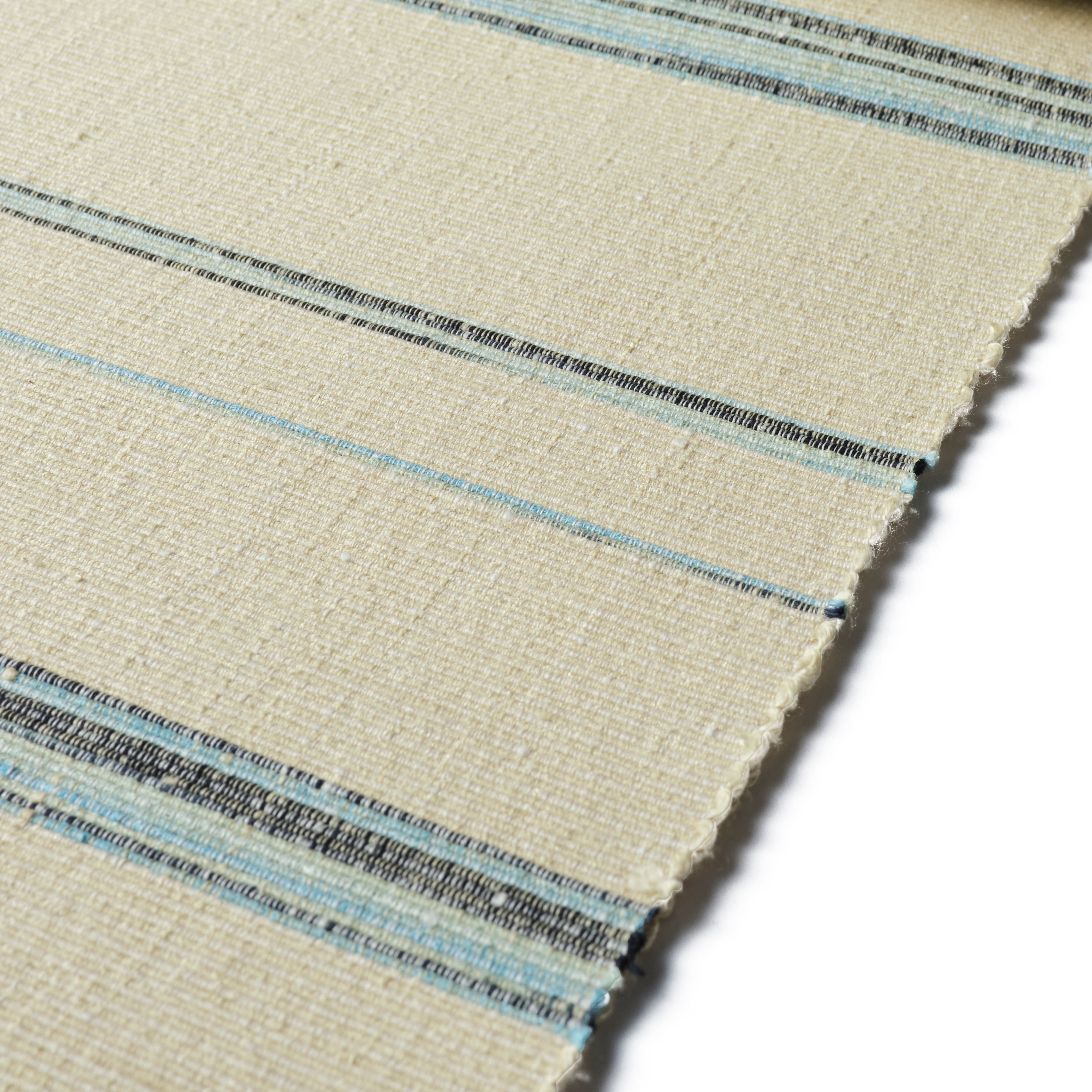 Blue stripe: Nagoya obi | 8 sun | Pure silk | Yuki tsumugi (ready-made)