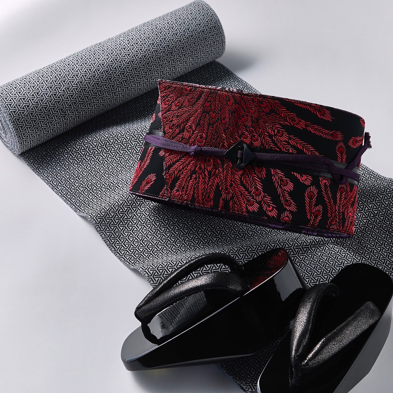 Bishamon tortoise shell monotone: rice weave small pattern | cotton | kimono | single robe