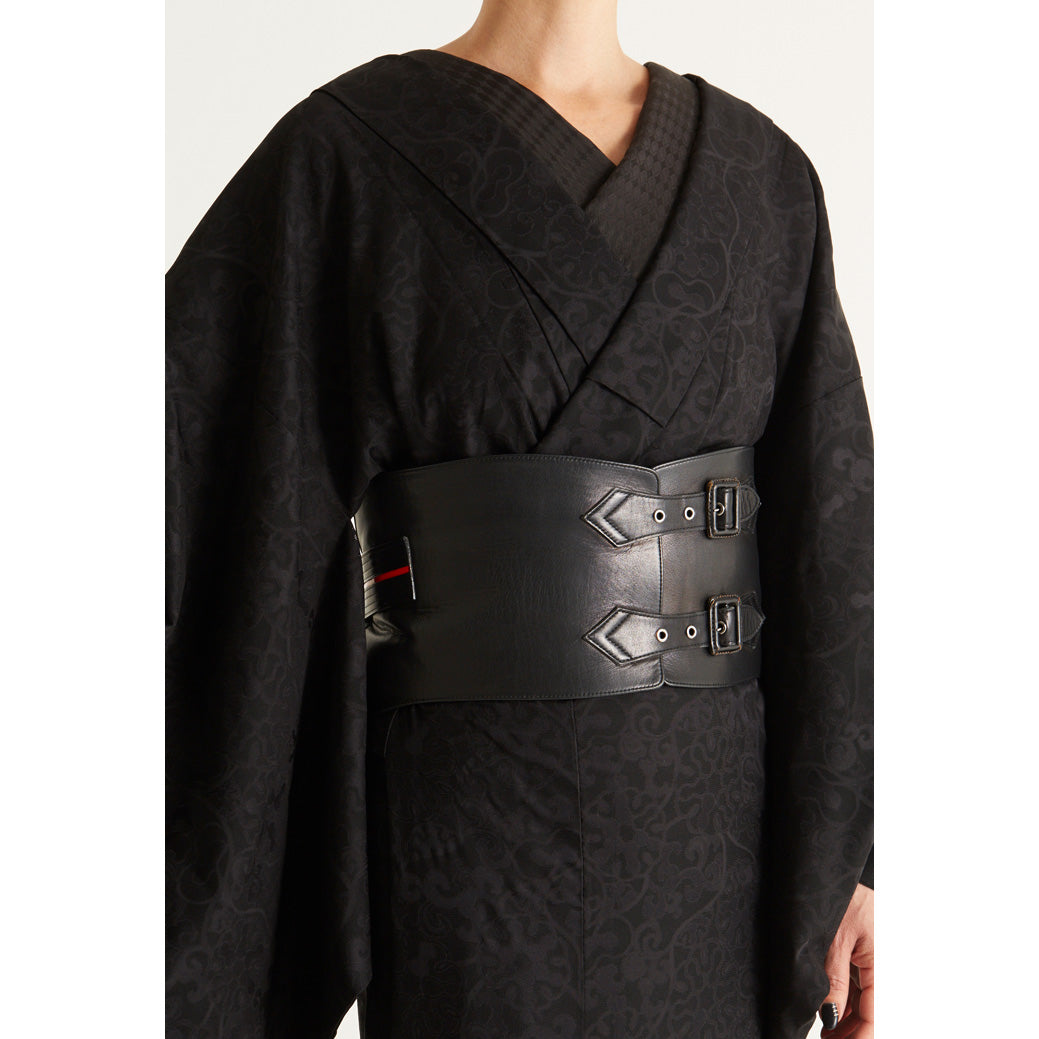 Black: Obi belt | Leather