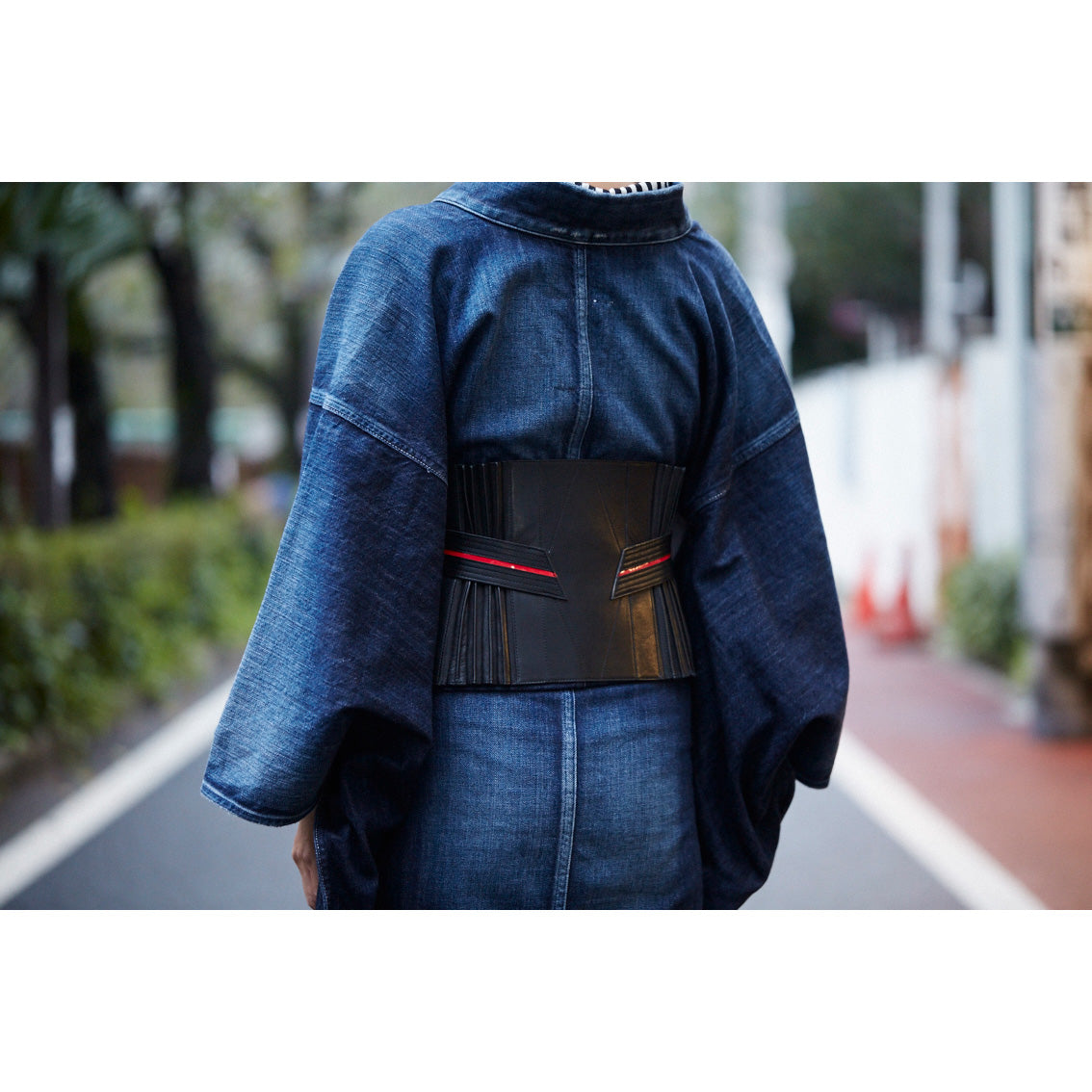 Black: Obi belt | Leather