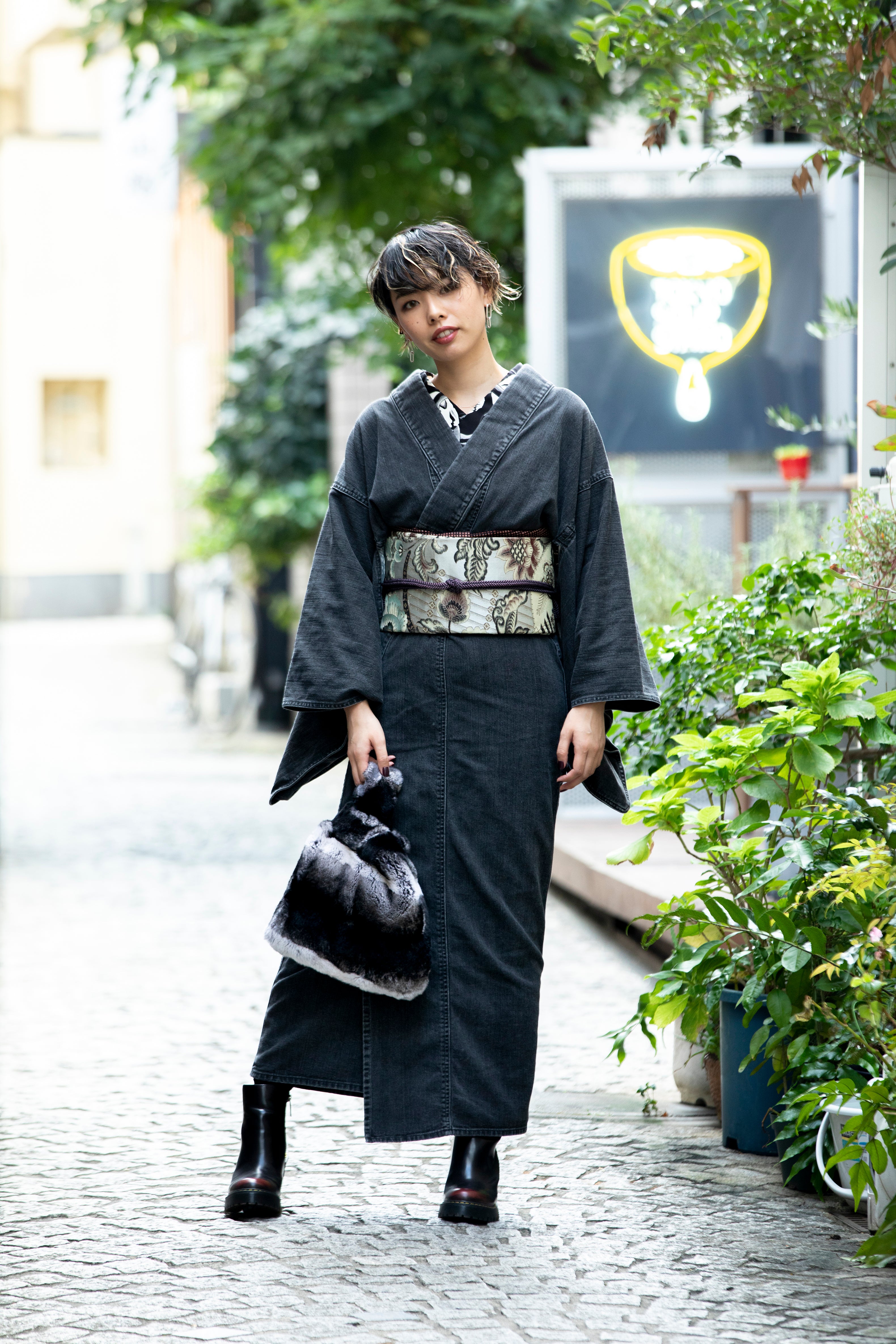 Denim Kimono | Gray | Women's | KAPUKI