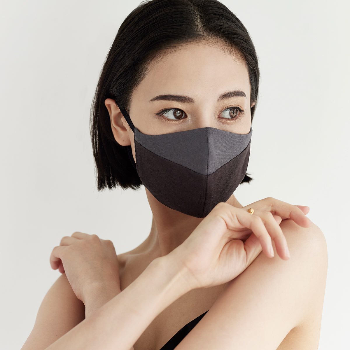 the last mask  Black x Gray：マスク｜綿